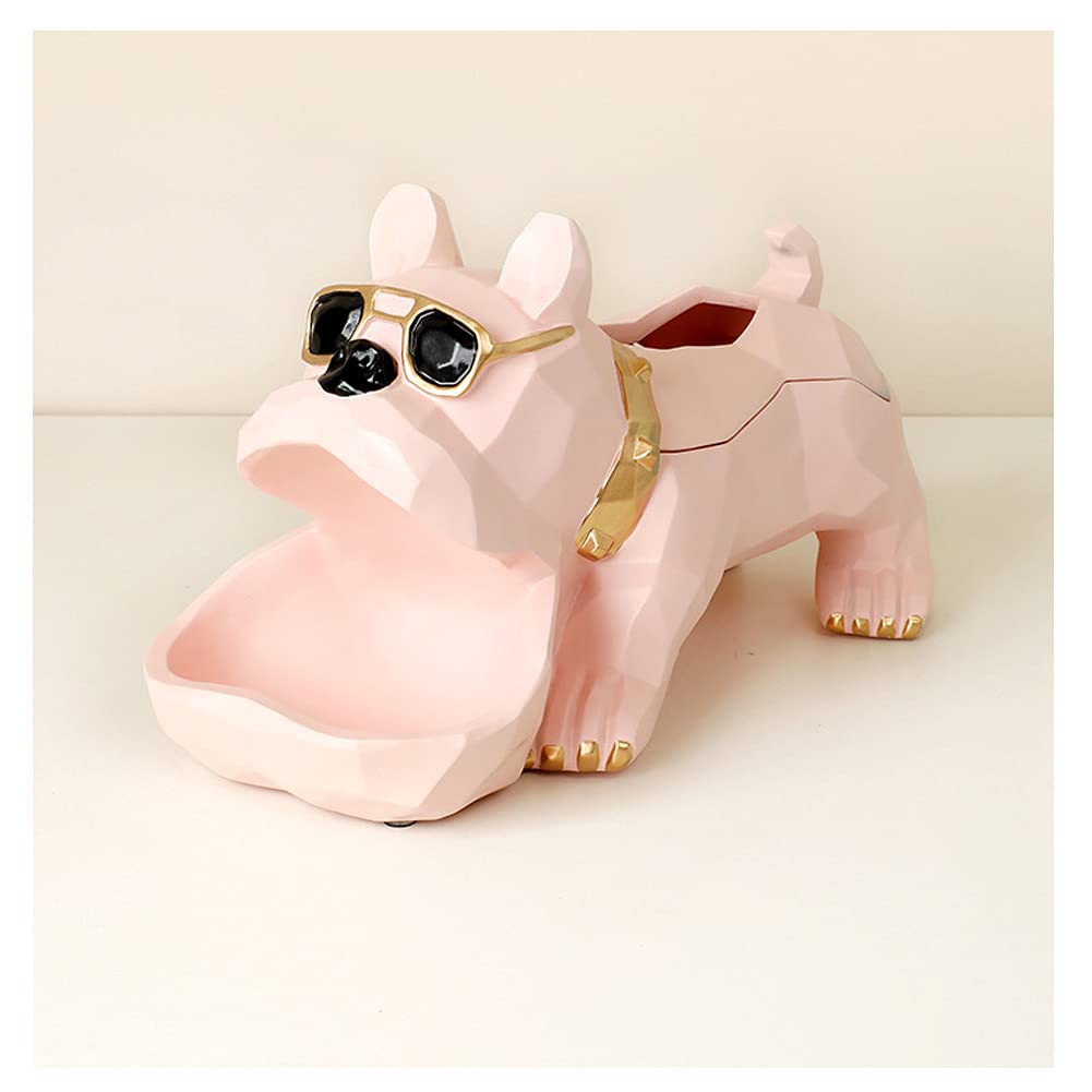 DSFHKUYB French Bulldog Resin Sculpture - Black Animal Figurine Storage Box, Candy Dish & Key Holder | Home Decor Artwork for Living Room, Bedroom, Office | Unique Gift Idea for Pet Lovers