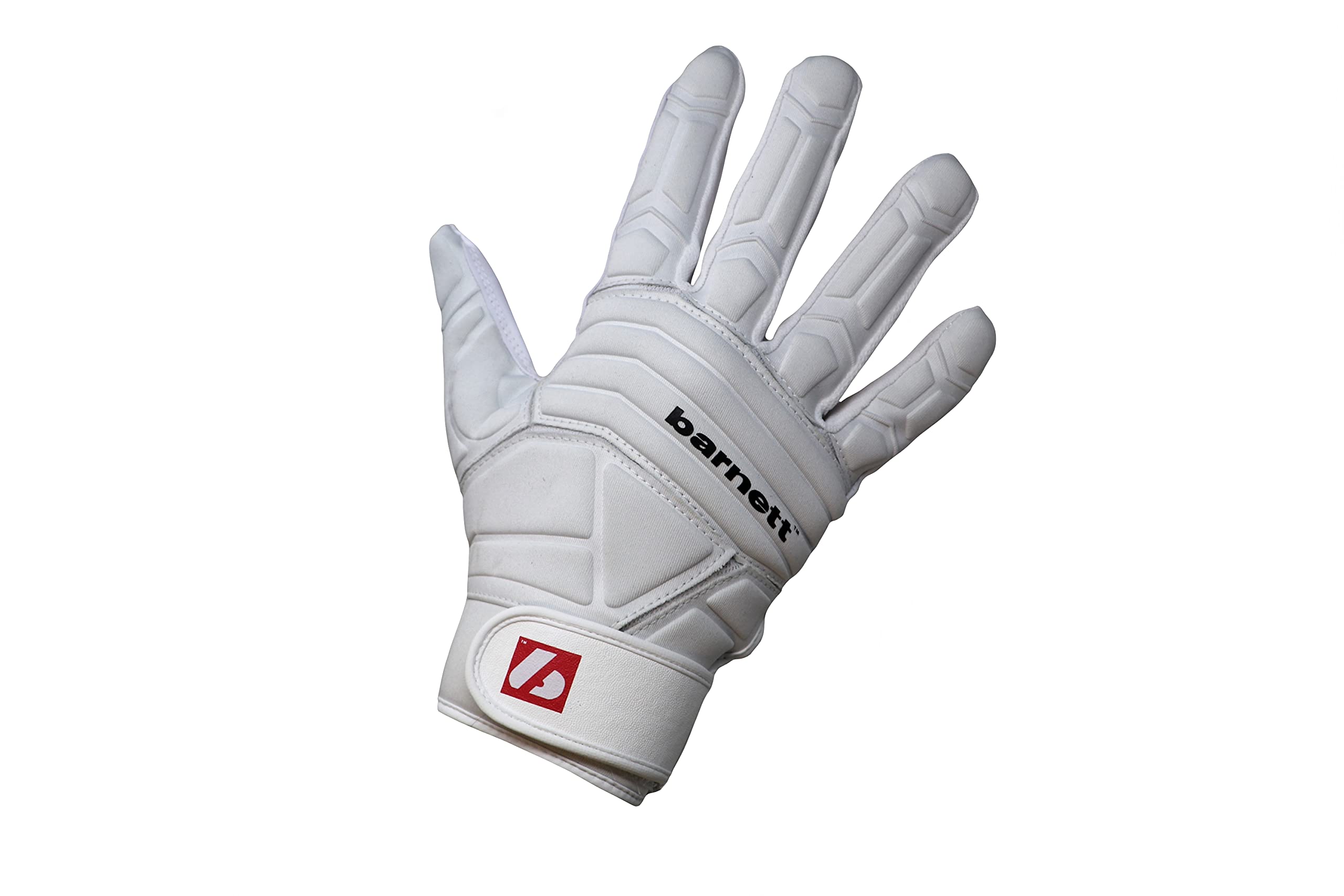 BARNETT FLG-03 White Professional Linemen Football Gloves for Offensive & Defensive Linemen - Durable Grip for Wet Conditions & Enhanced Protection