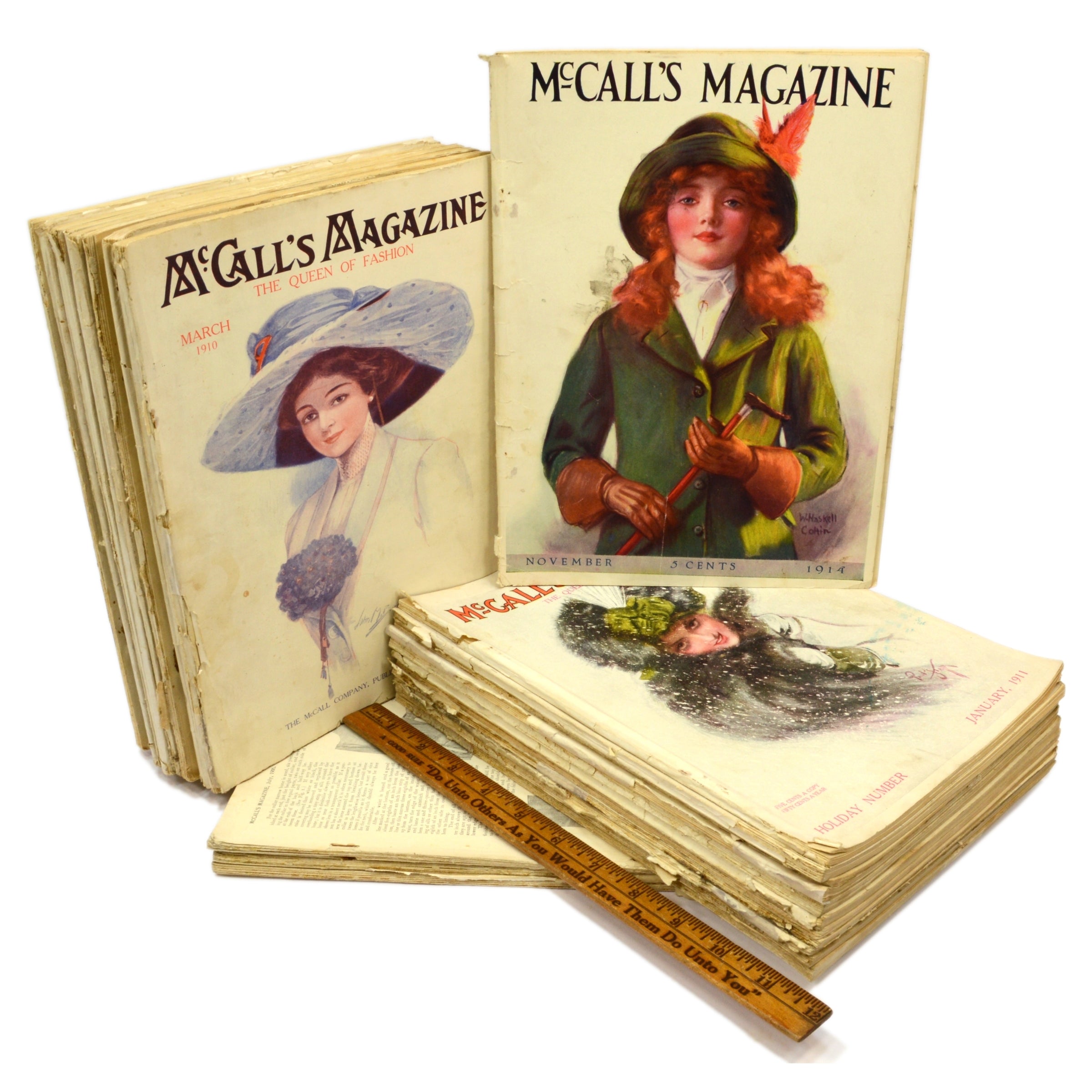 Vintage McCALL'S MAGAZINE Back Issue Collection - 24 Rare Issues from 1906 to 1912 with 14 Original Covers | Antique Magazine Lot for Collectors, Home Decor & Vintage Fashion Inspiration