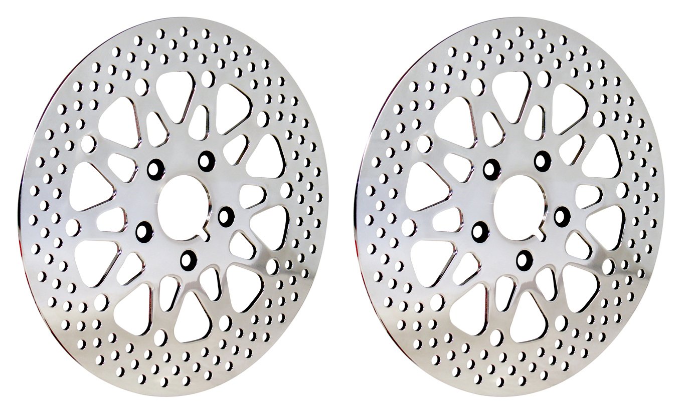 Wilwood 1984-1999 Harley Davidson Front & Rear Brake Rotors - Satin Finish - Part# 160-10662 & 160-10663 - High-Performance Motorcycle Brake Discs for Improved Stopping Power - Ideal for Cruisers, Touring & Custom Bikes