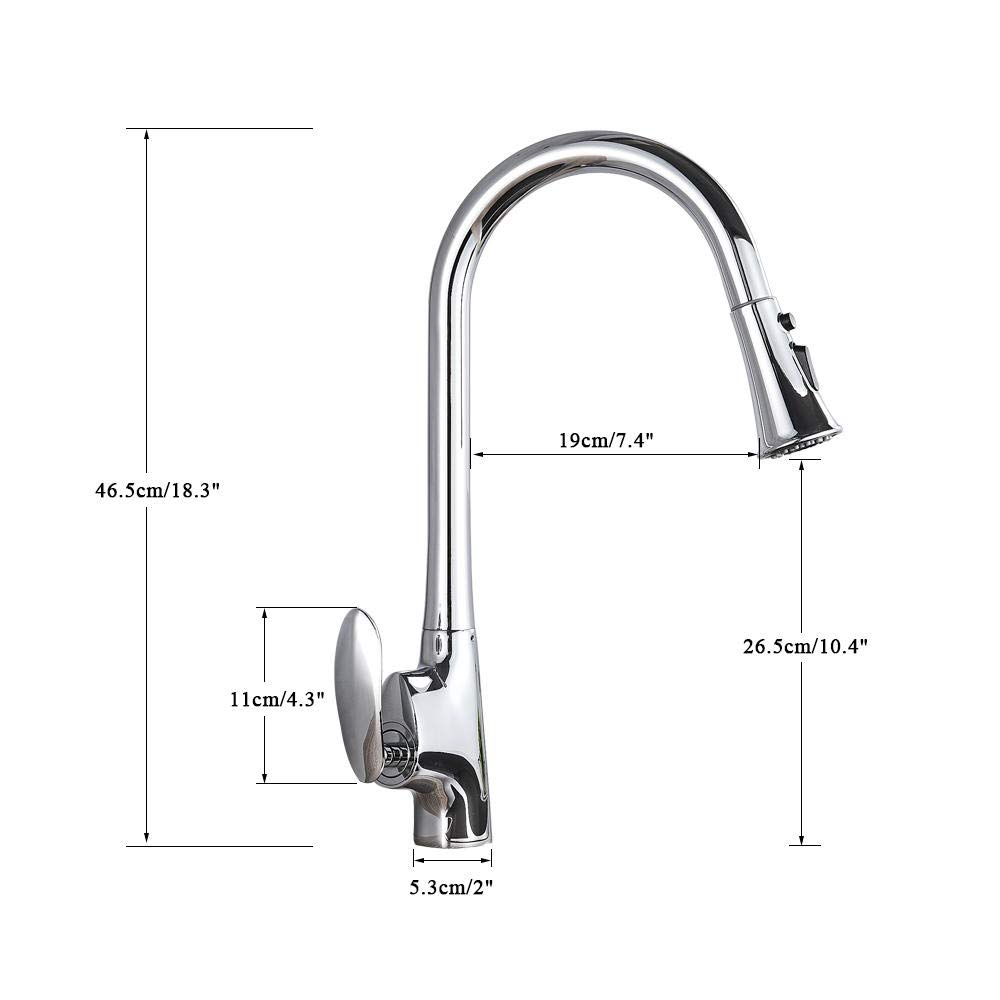 360° Swivel Chrome Pull Out Kitchen Faucet - Dual Function Brass Water Mixer Tap with Hot/Cold Control | Perfect for Modern Kitchens & Bar Sinks