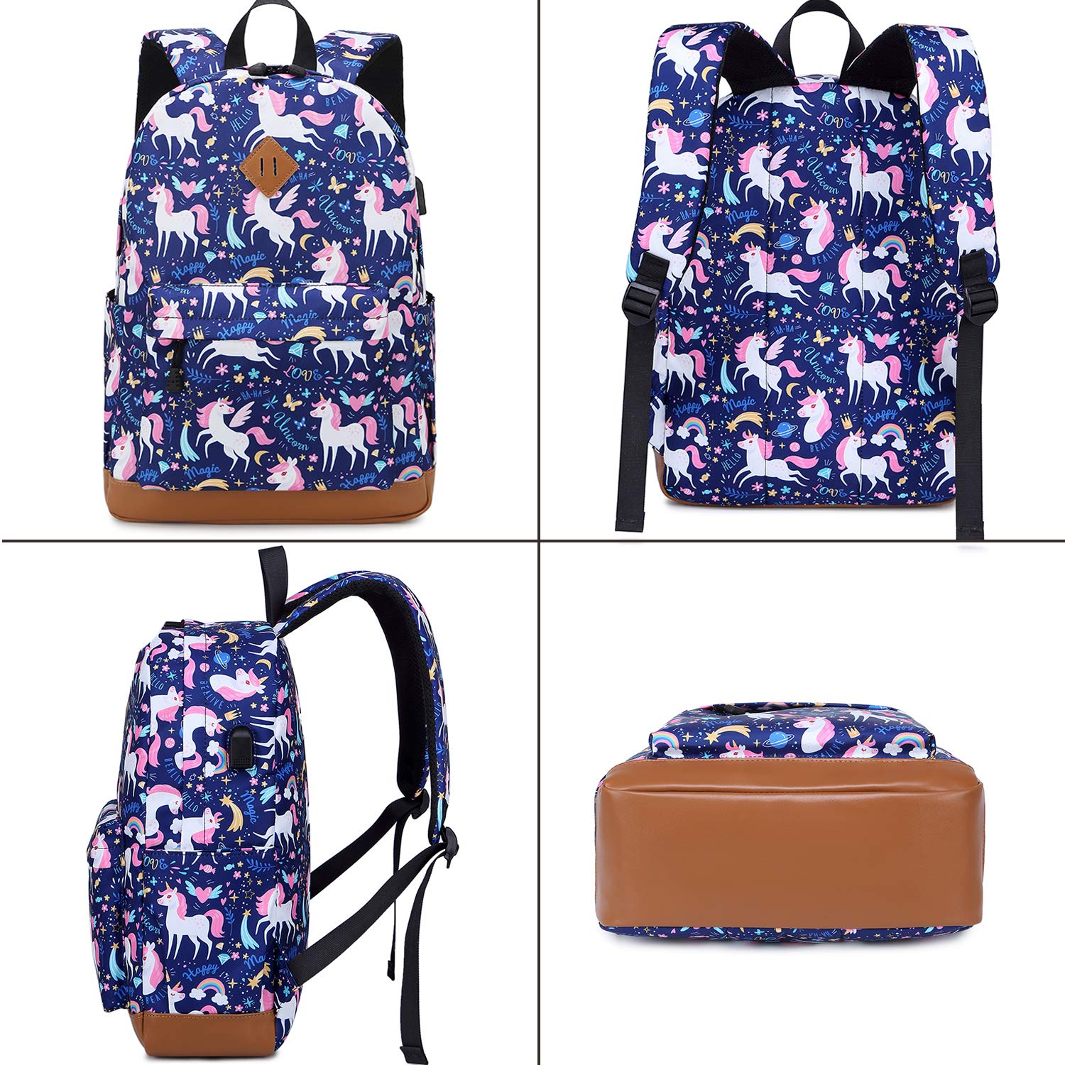 Soekidy Cute Fox & Unicorn Backpacks for Girls - Durable School Backpack Set for Kids, Preschool Bookbag - Perfect for School, Travel & Daily Use