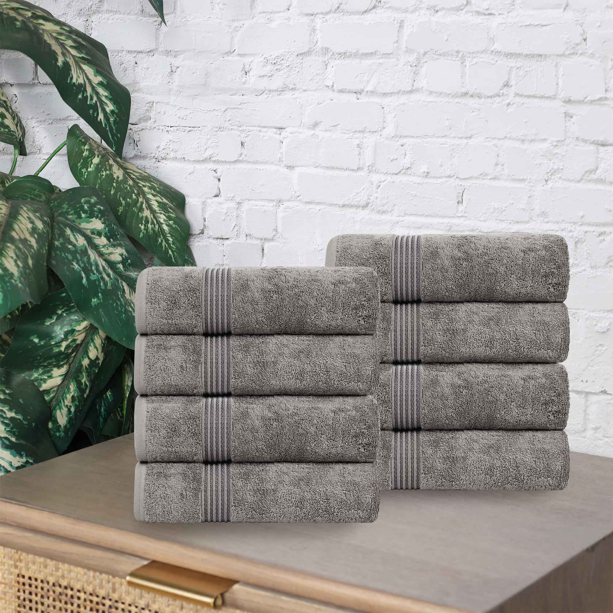 Premium Egyptian Cotton Hand Towels - Ultra Soft & Highly Absorbent Bath Towel Set of 8 for Bathroom, Spa & Guest Use