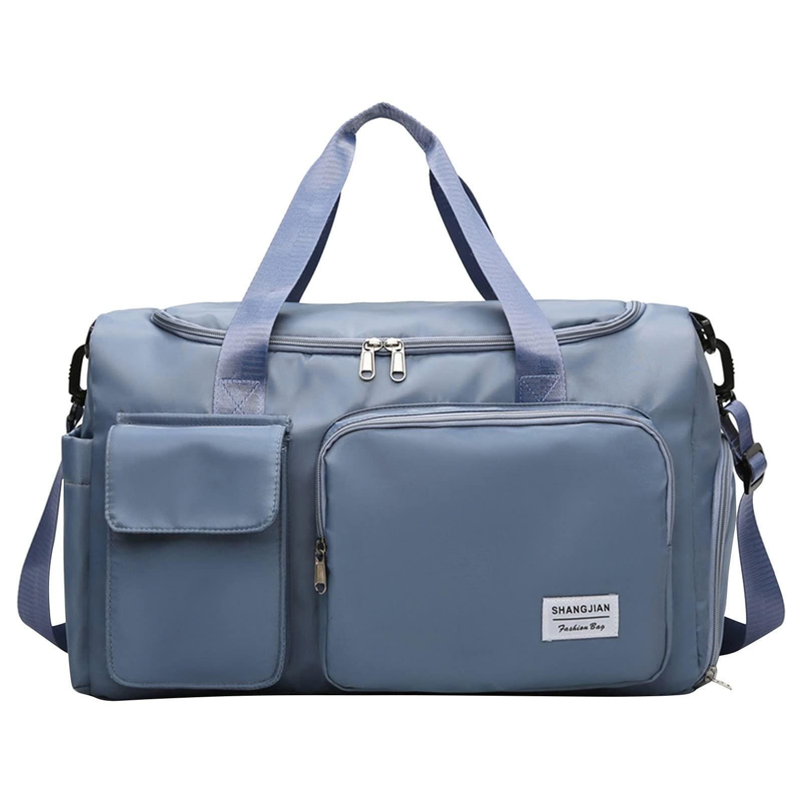 Women's Large Capacity Waterproof Foldable Travel Duffel Bag - Lightweight Carry-On Luggage for Gym, Dance Shoes & Weekend Trips - Fashionable Mesh Tote (Blue, One Size) - Perfect for Yoga, Beach & Sports Travel