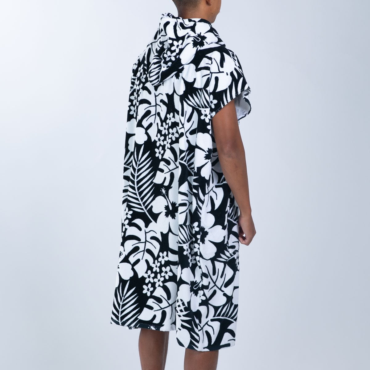 Waterproof Transition Poncho for Women - Floral Hibiscus Print Raincoat - Perfect for Outdoor Activities, Beach, and Travel