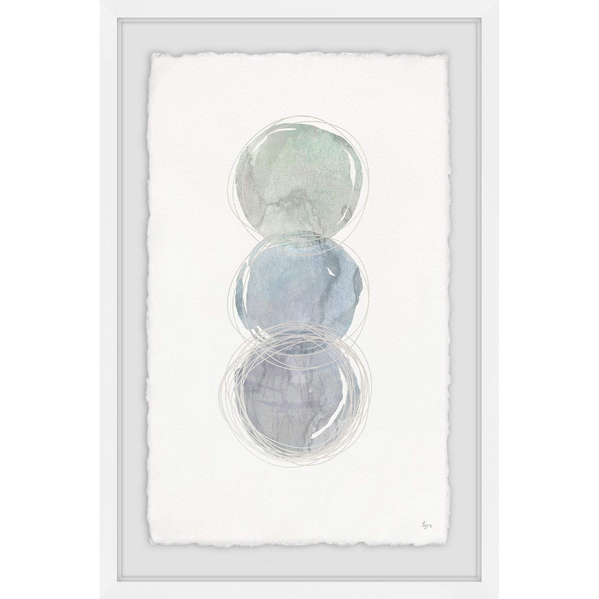Handmade Triple Bubbles Framed Print 20x30 by Marmont Hill - Modern Wall Art for Living Room, Bedroom & Office Decor