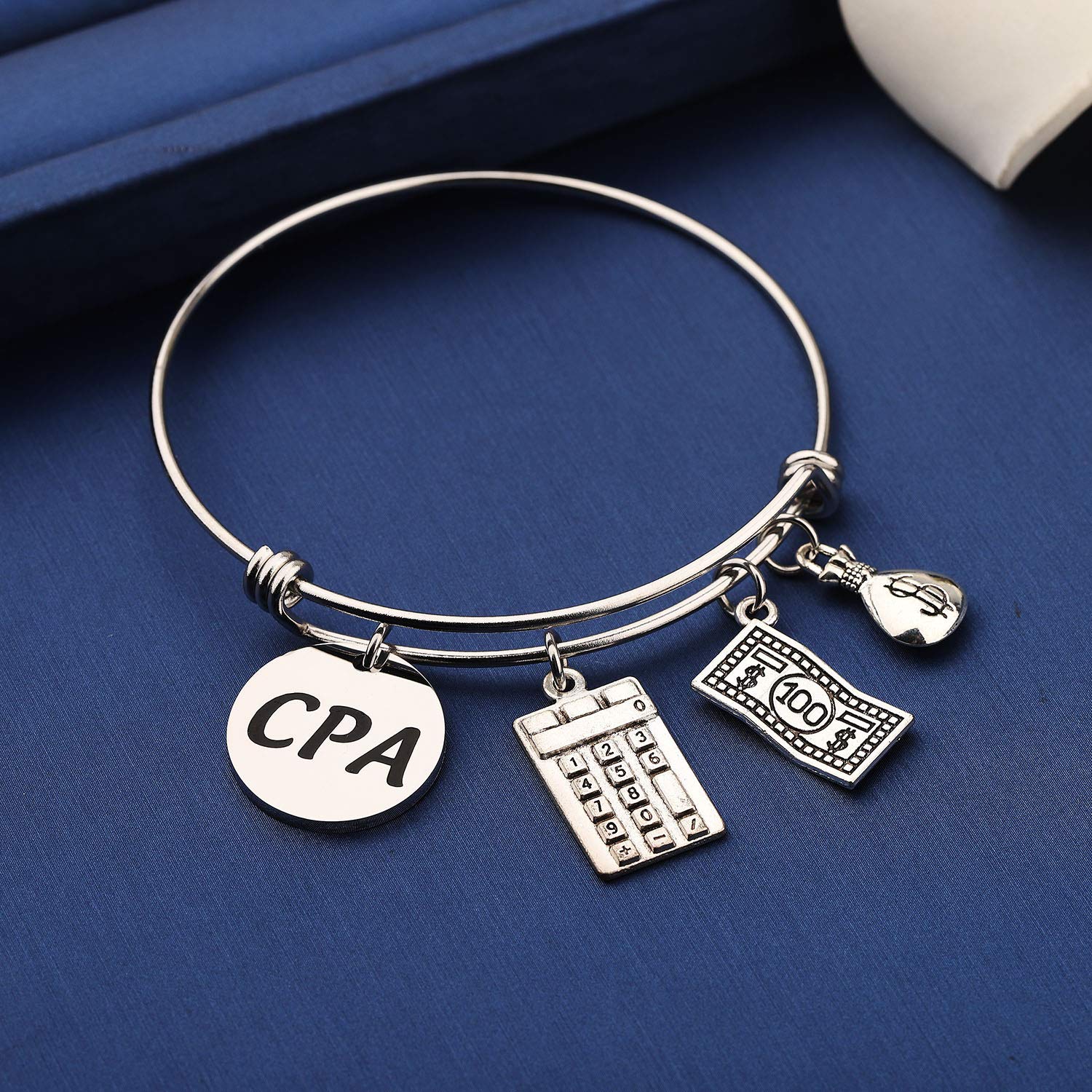MYOSPARK CPA Accountant Bracelet - Elegant Calculator Charm Bracelet for Accounting Professionals - Perfect CPA Graduation Gift for Women - Office Wear, Business Meetings & Accounting Events