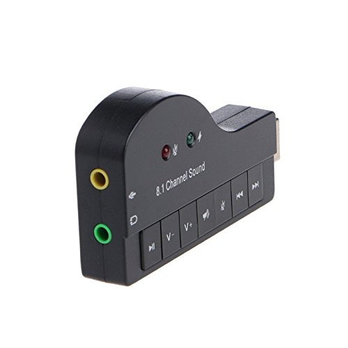 Technotech 8.1 Channel USB Sound Card Adapter - 3D Audio Converter for Windows & Linux (Black) | Perfect for Gaming, Music Production & Home Theater Systems