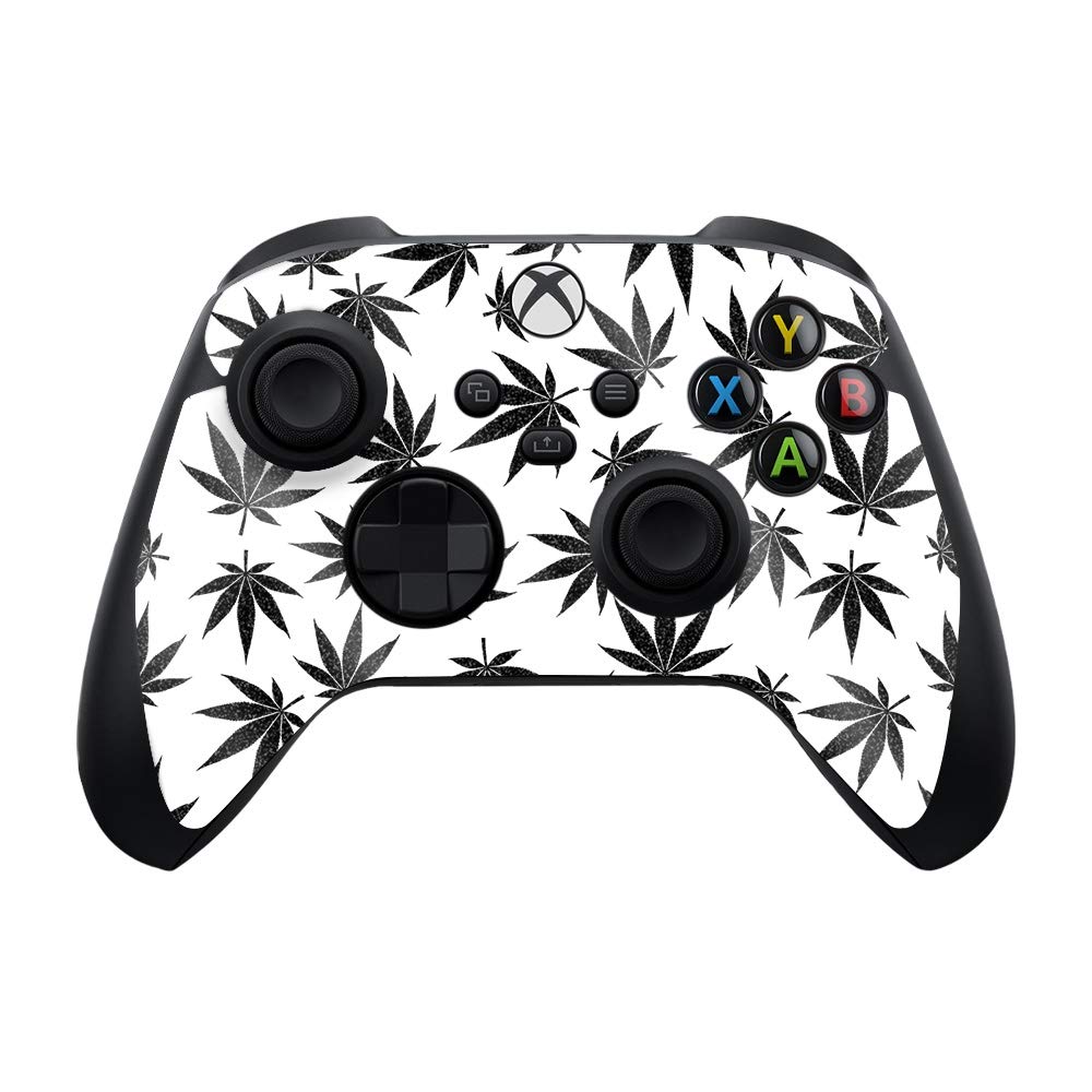 MightySkins Glossy Glitter Skin for Xbox Series X/S Controller - Pot Leaves Black | Protective Durable High-Gloss Finish | Easy to Apply & Change Styles | Made in USA | Perfect for Gaming, Customization & Gift Giving