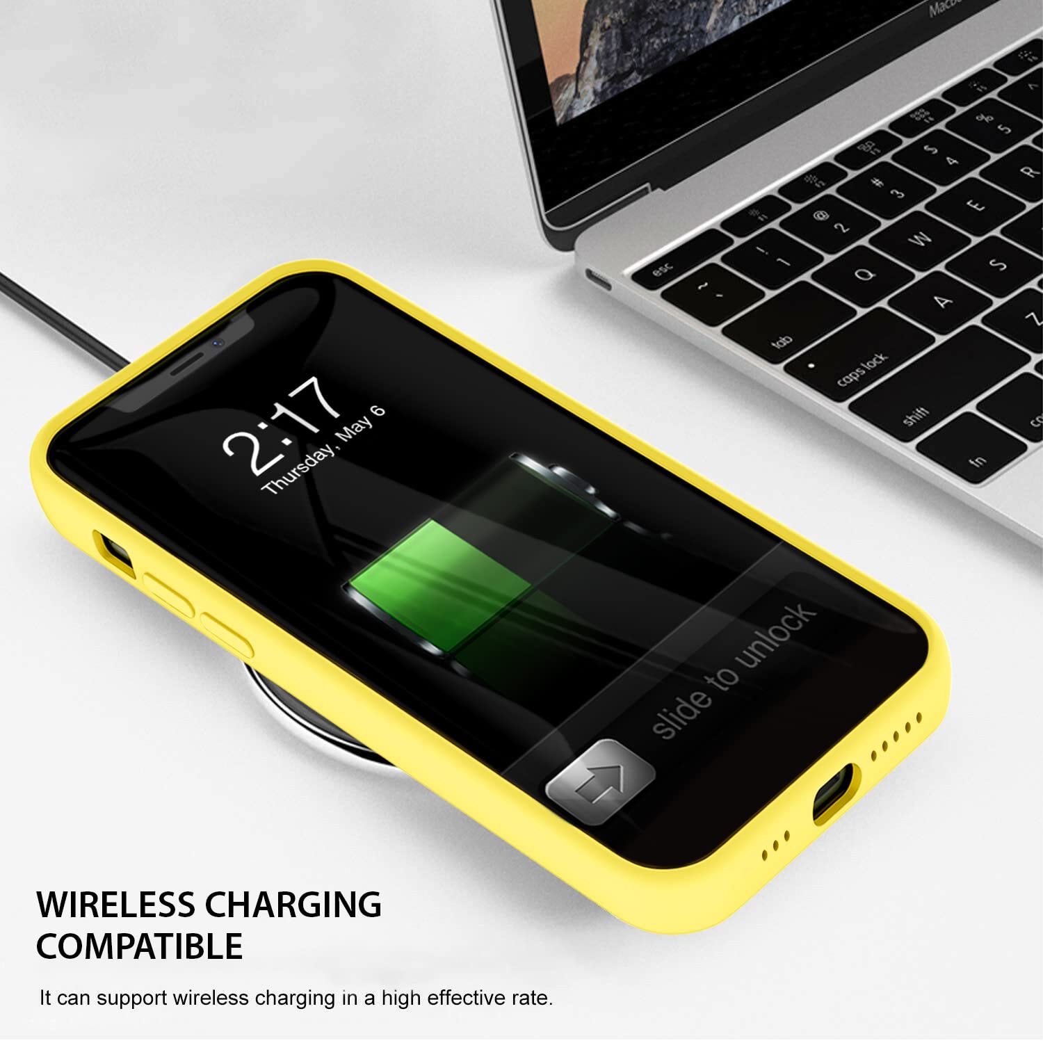 ZUSLAB Ultra-Thin Liquid Silicone Case for iPhone 12 Pro Max - Shockproof Soft Protective Cover (Yellow) | Perfect for Everyday Use, Travel & Outdoor Activities