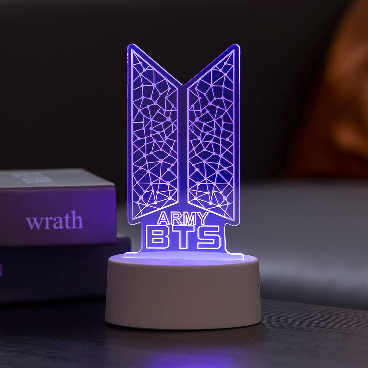 BTS LED Night Light - 7 Color Changing Acrylic Lamp for Bedroom, Home Decor - Perfect Gift for ARMY Fans | Kpop Merchandise & BTS Collectibles for Bedside, Dorm, Party Decorations