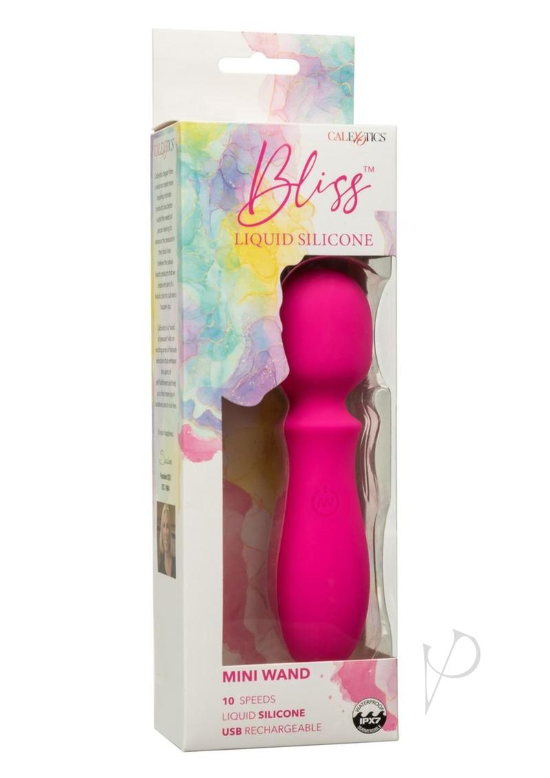 Bliss Liquid Silicone Rechargeable Mini Wand Massager - Pink | Personal Massage for Neck, Back & Shoulder Pain Relief | Perfect for Home, Office & Travel Use