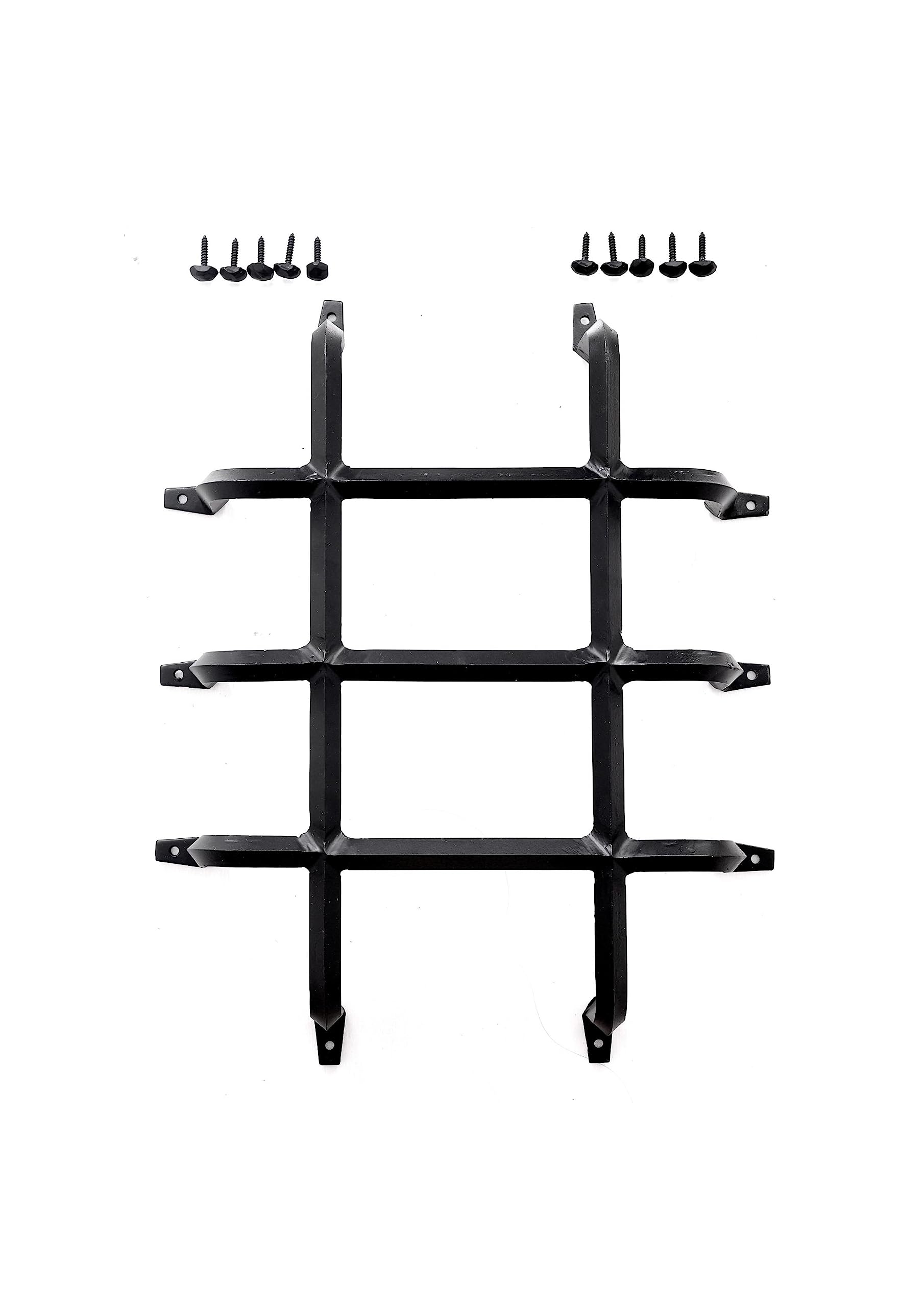 Rustic Iron Speakeasy Door Grill - Decorative Iron Bars with Peephole & Door Viewer - Heavy Duty Home, Office & Wine Cellar Security Gate - 15