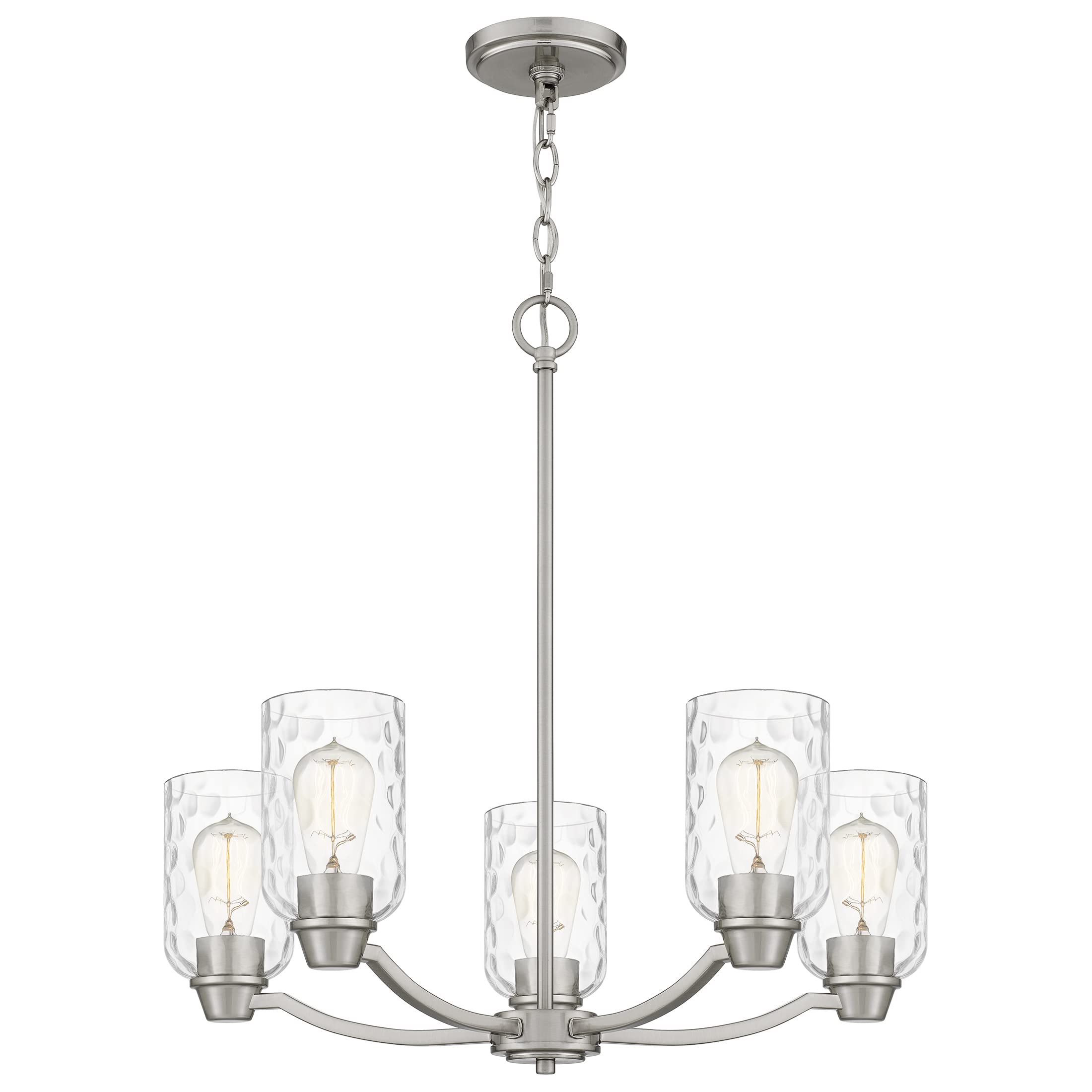Quoizel ACA5024BN 5-Light Acacia Transitional Clear Water Glass Chandelier - 24