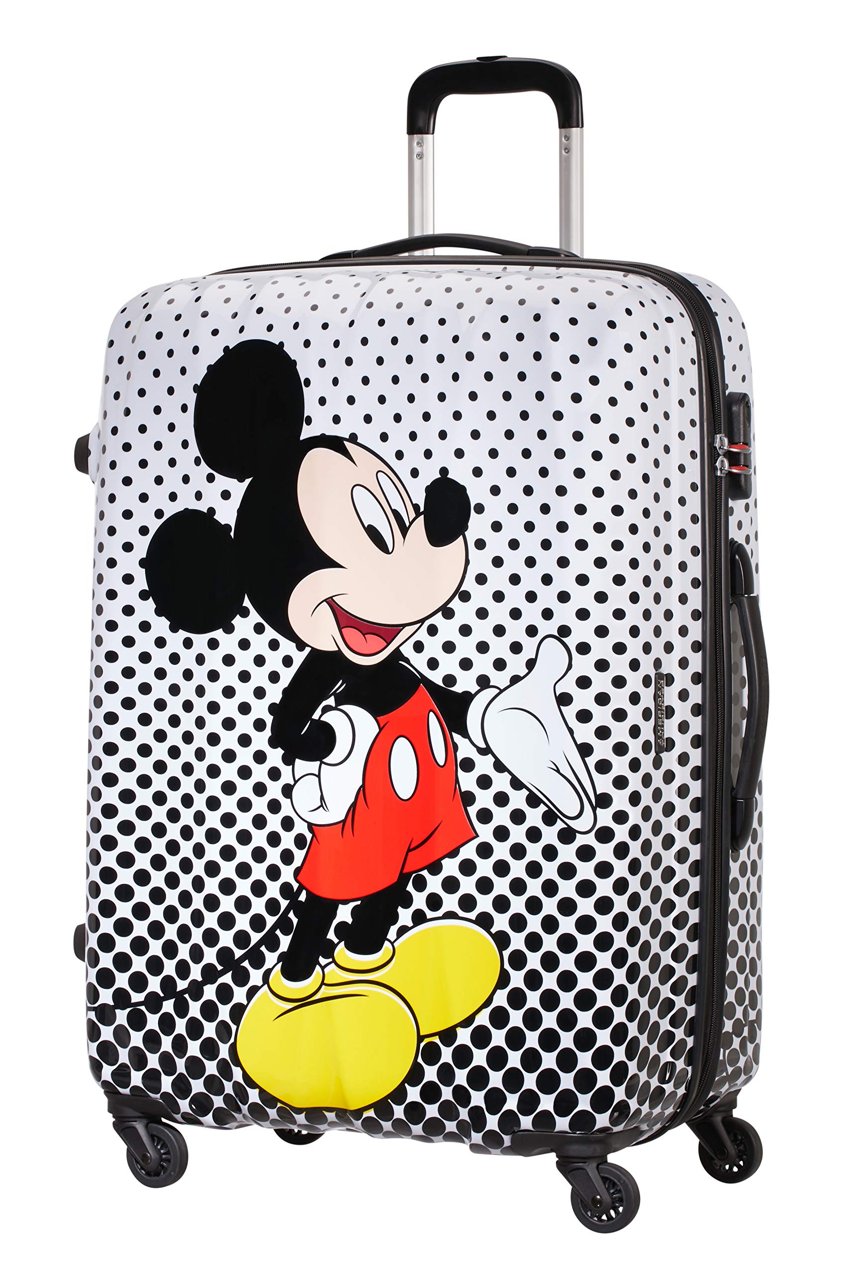 American Tourister Mickey Mouse Polka Dot Hand Luggage - 75 cm (88 L) Carry-On Suitcase for Travel, Airplane, and Weekend Trips - Multicolor Design for Kids and Adults