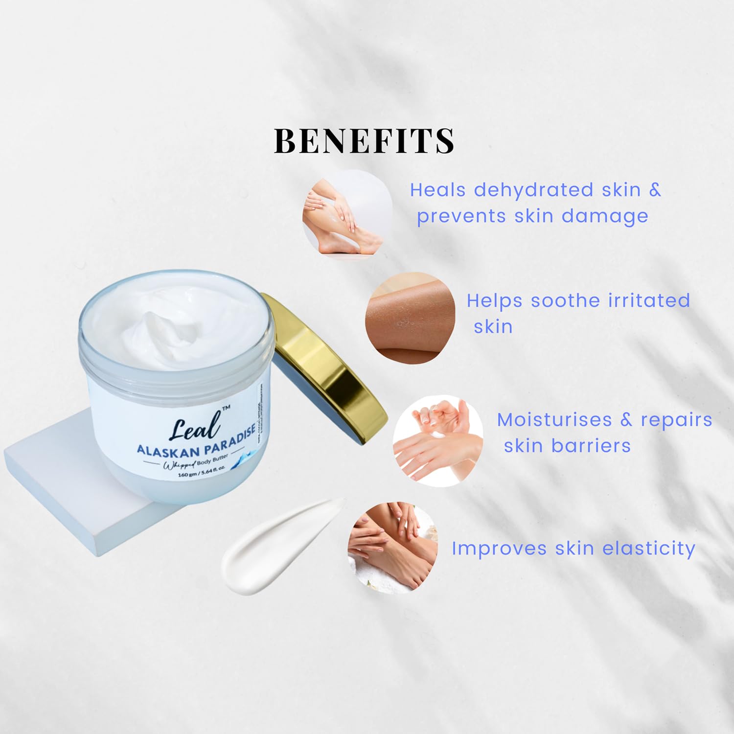 Leal Cosmetics Whipped Body Butter - 180g Alaskan Paradise | Shea Butter Moisturizer for Dry Skin | 24-Hour Hydration | Non-Sticky Body Lotion | Sulfate & Paraben Free | Perfect for Daily Skincare & Gift Giving