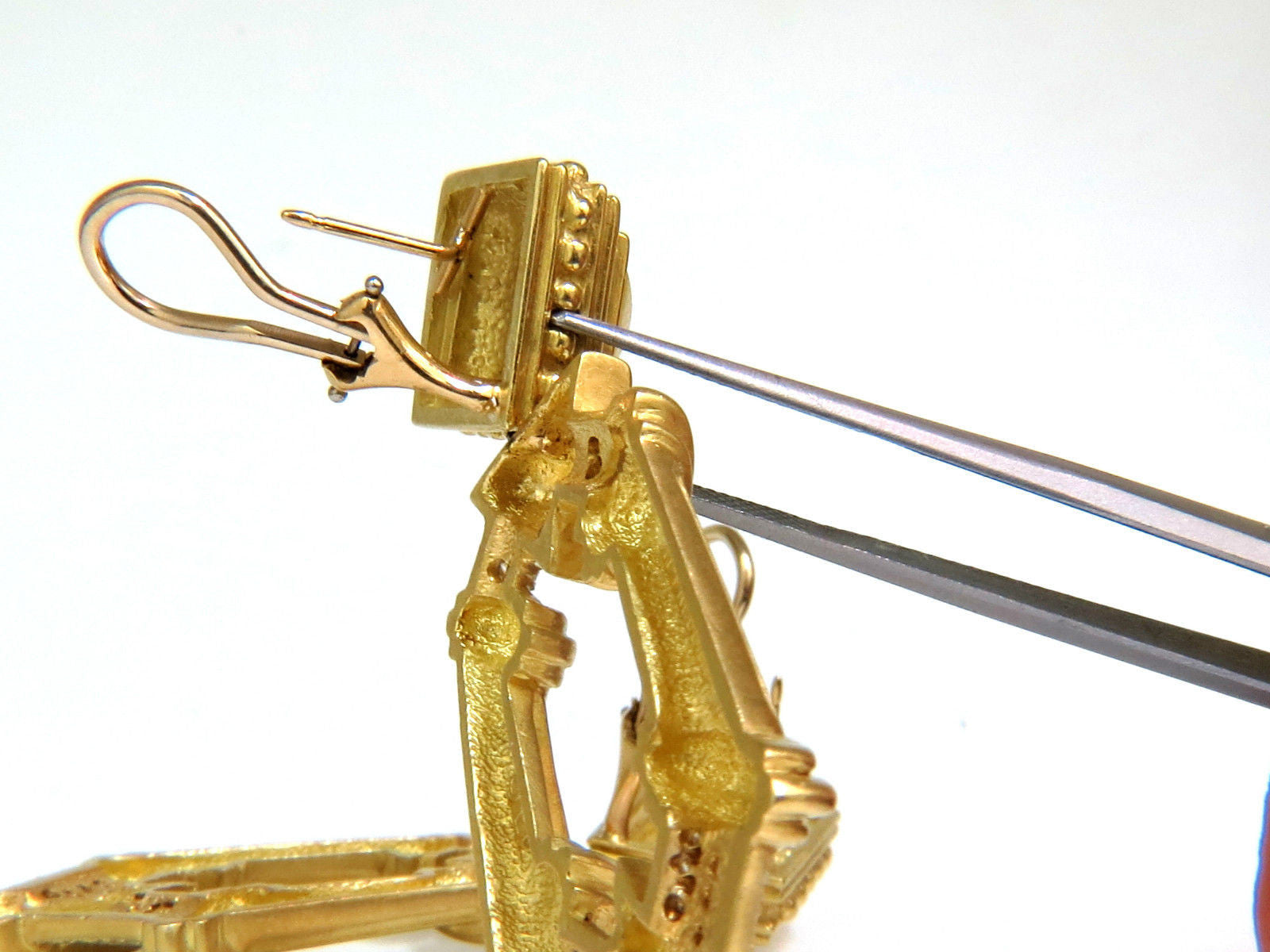 18KT Byzantine Diamond Door Knocker Earrings by Esti Frederica - Luxury Gold Dangle Earrings for Women, Perfect for Weddings, Parties & Special Occasions