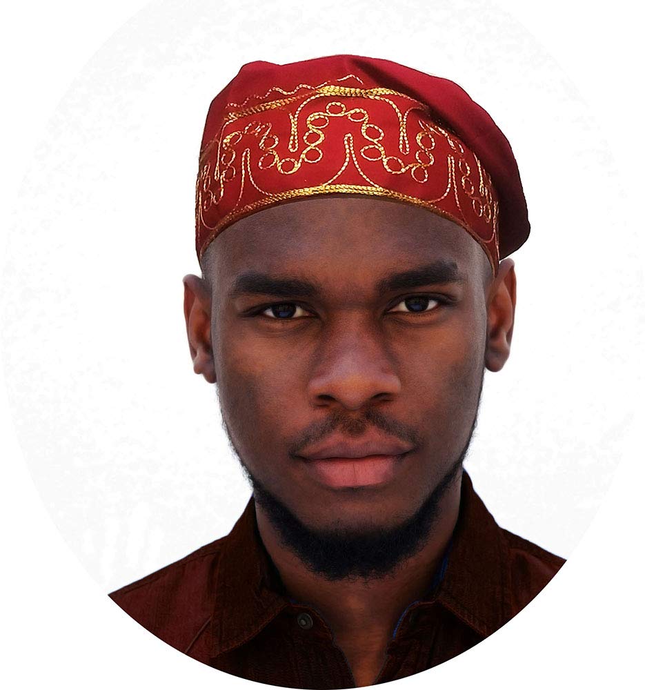 African Red Kufi Hat with Gold Embroidery - Traditional Muslim Cap for Men - Perfect for Eid, Weddings & Cultural Events
