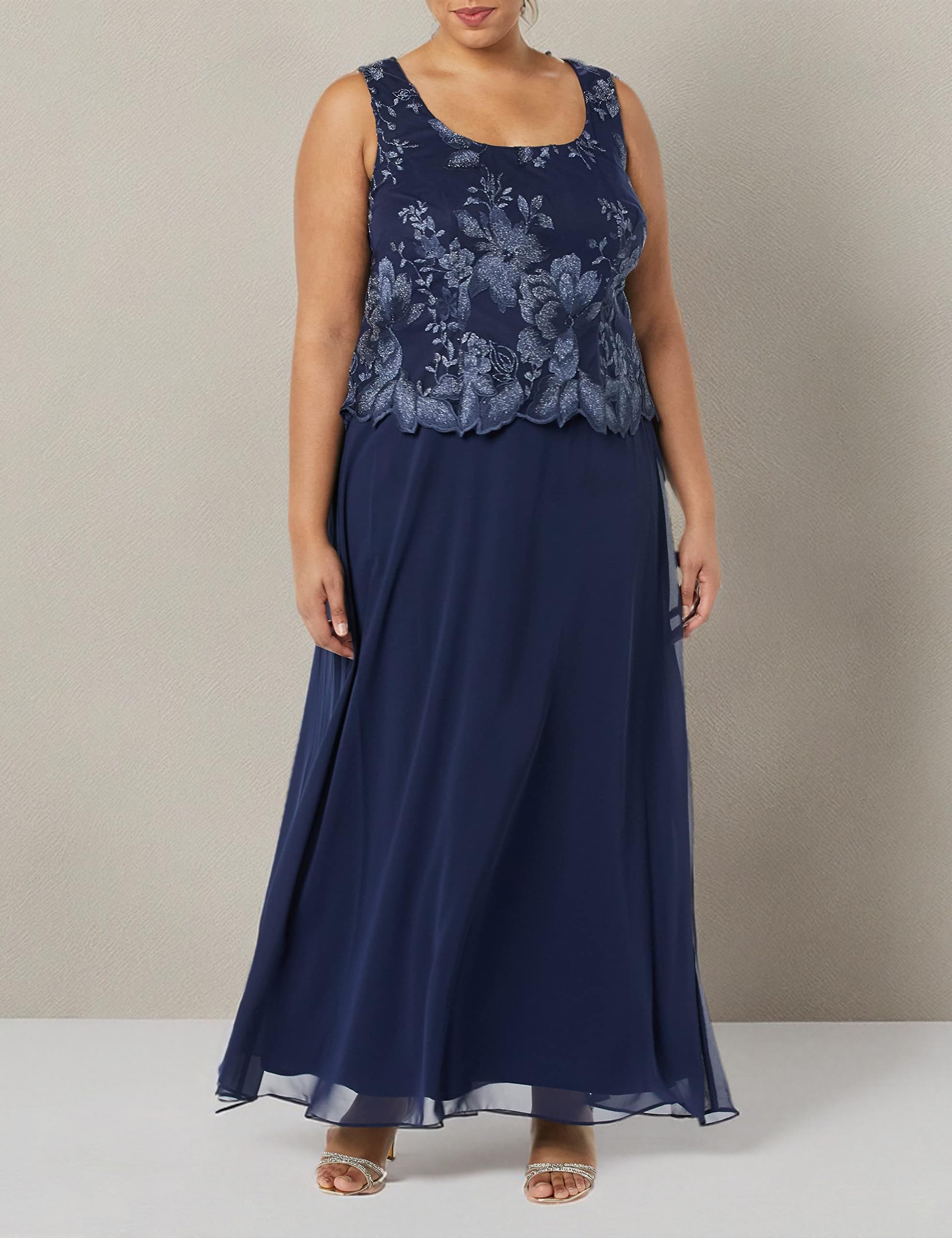 Alex Evenings Women's Plus Size Tea-Length Mother of The Bride Jacket Dress for Weddings, Formal Events & Special Occasions - Elegant Wedding Guest Outfit for Receptions, Ceremonies & Evening Parties
