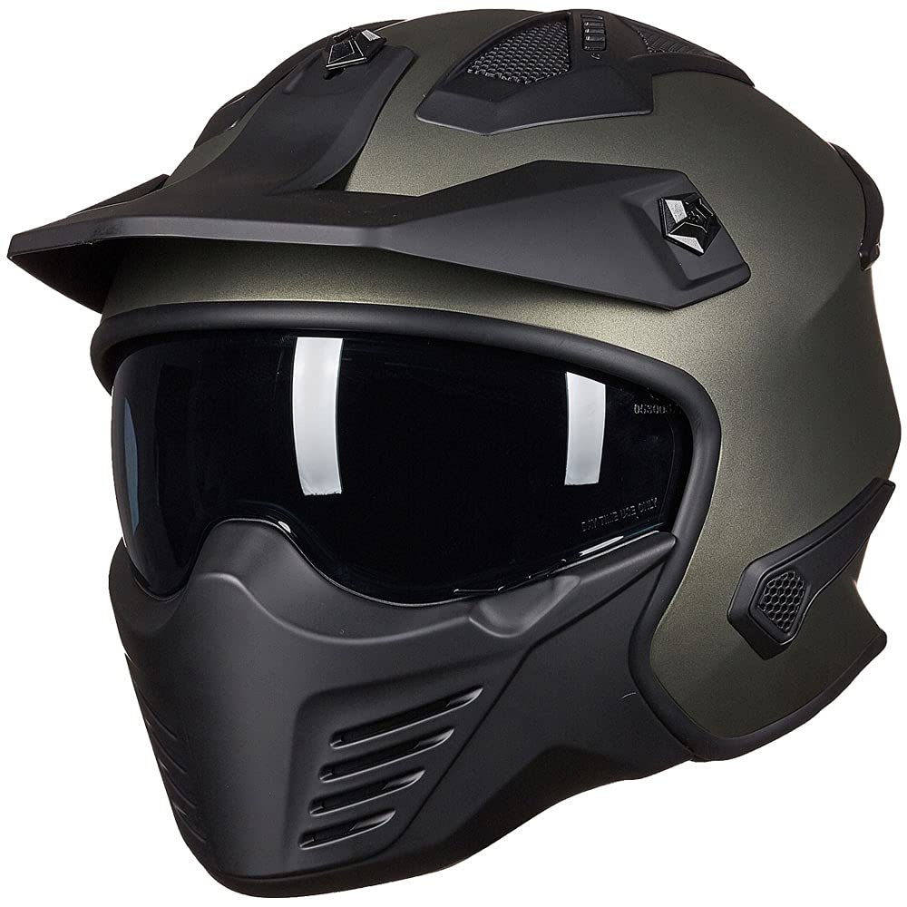 DOT Approved ILM Open Face 3/4 Motorcycle Helmet for Men & Women - Dirt Bike, Moped, ATV, UTV, Motocross, Cruiser, Scooter Riding - Lightweight & Comfortable (Midnight Green, XL) - Perfect for Urban Commuting & Off-Road Adventures