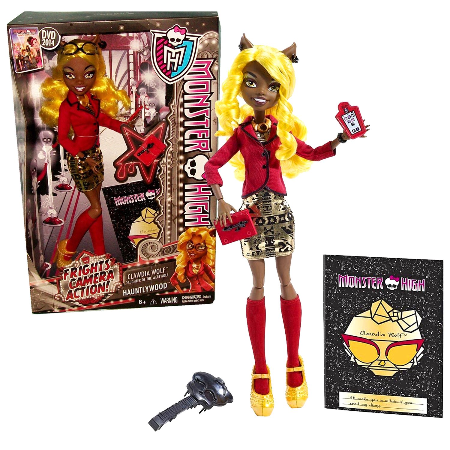 Monster High 2013 Frights Camera Action Hauntlywood Series 11 Inch Doll Set - CLAWDIA Wolf Werewolf Daughter with Glasses, Tablet & Accessories | Collectible Doll for Kids, Halloween Decor & Gift Idea