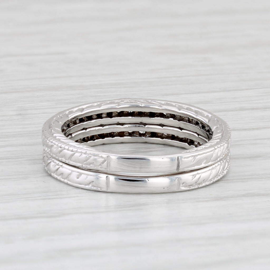 0.42ctw Diamond Stackable Wedding Bands Set - 14k White Gold Size 6 - Perfect for Anniversary Gifts, Bridal Jewelry & Everyday Elegance