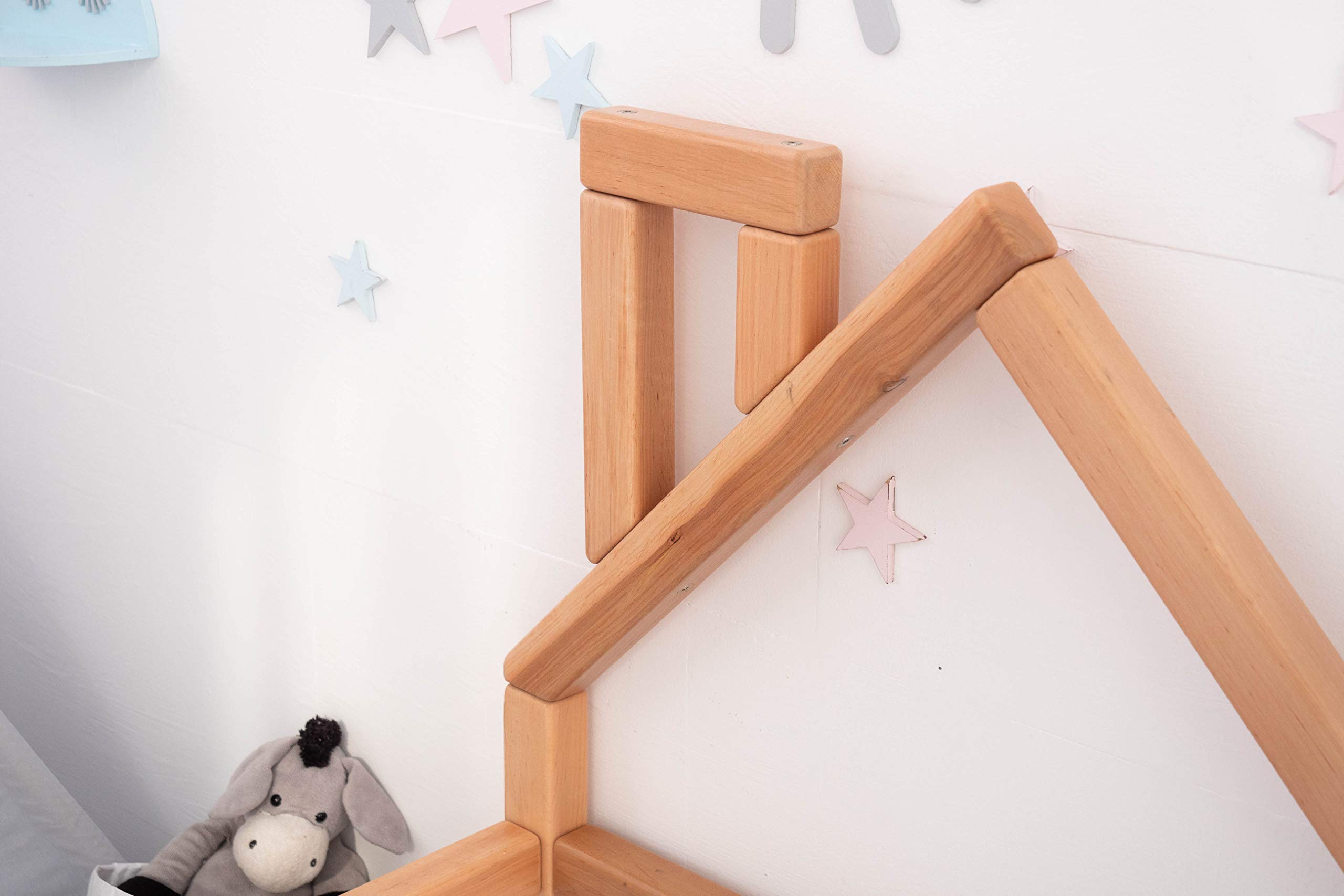 Montessori Floor Bed for Toddlers - Twin Size House Bed Frame with Natural Tree Design - Model 3 | Perfect for Kids' Room, Playroom & Montessori Learning Spaces