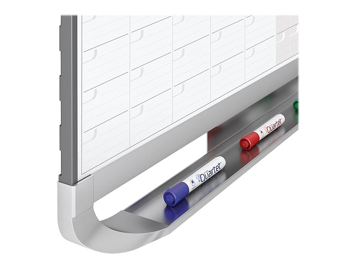 Quartet 4MCP43P2 4-Month Dry Erase Calendar Board - 4ft x 3ft with 4 Markers, 2 Accessories & Note Section - Perfect for Office Planning, Classroom Schedules & Home Organization