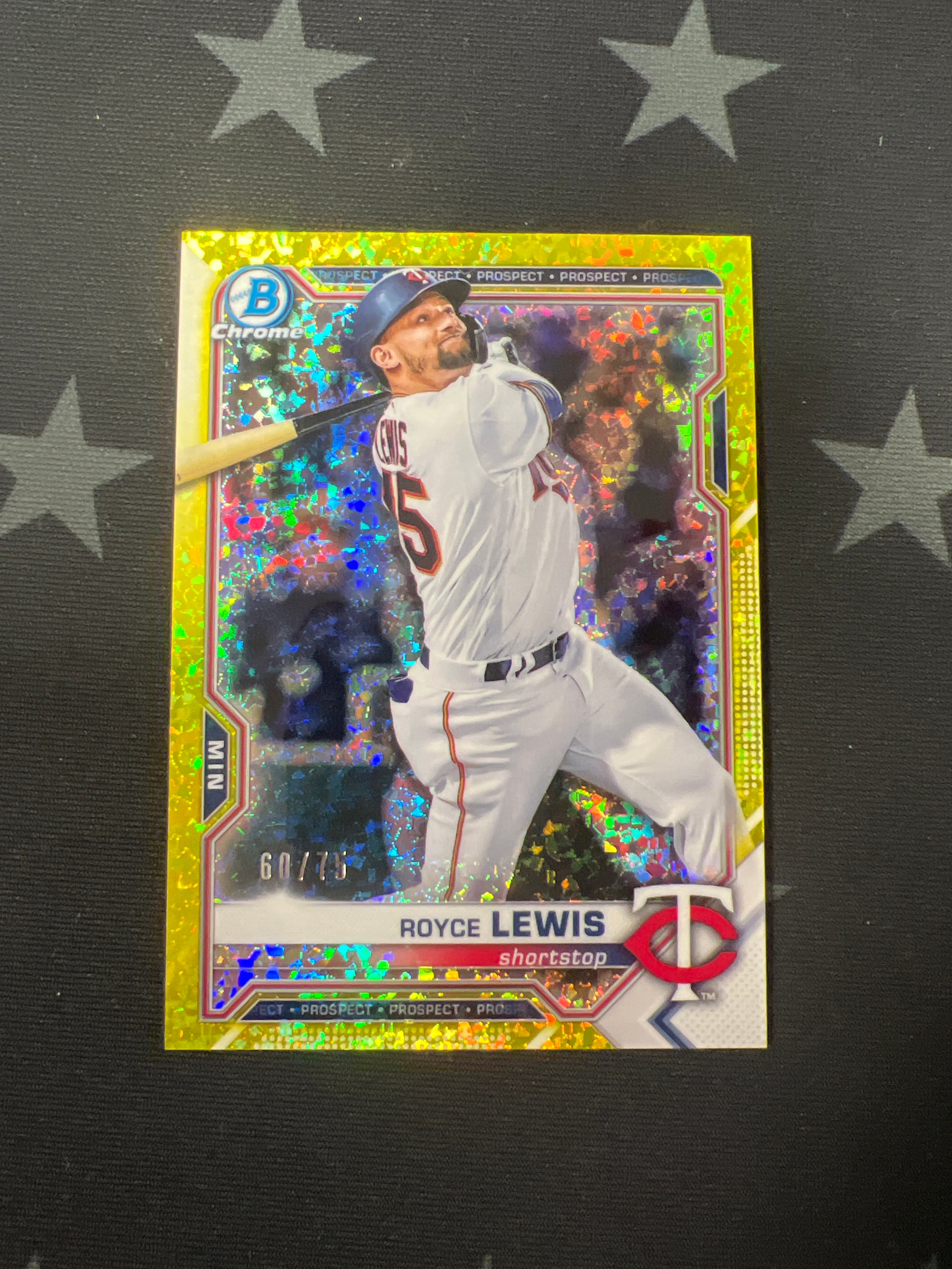2021 Bowman Chrome Royce Lewis #BCP 63 Yellow Refractor /75 - Rare Baseball Trading Card for Collectors & Investors - Perfect for Sports Memorabilia Displays & Card Shows