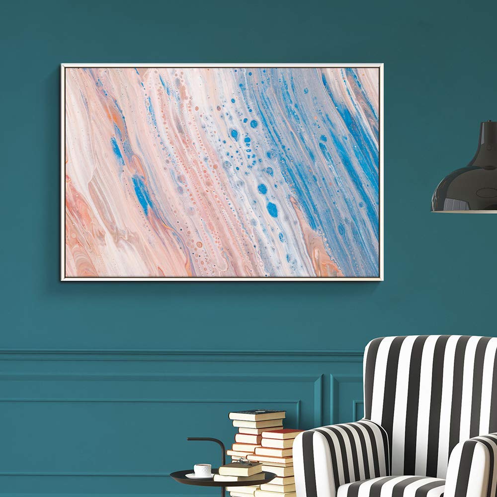Wall26 Framed Canvas Wall Art - 16x24 Inches Modern Abstract Pastel Painting for Living Room, Bedroom, Office - Ready to Hang Home Decor for Contemporary Spaces