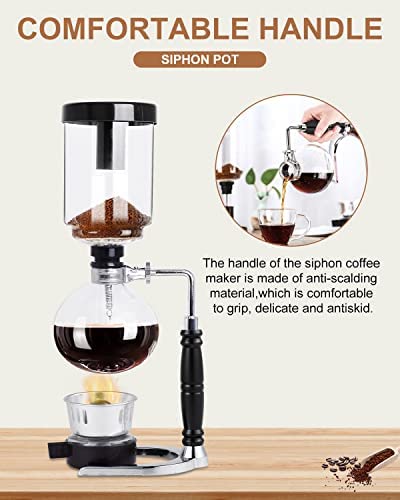 Premium YUCHENGTECH 5-Cup (600ml) Glass Siphon Coffee Maker - Vacuum Brewing System for Home & Cafe Use | Perfect for Pour Over, Cold Brew & Specialty Coffee Preparation