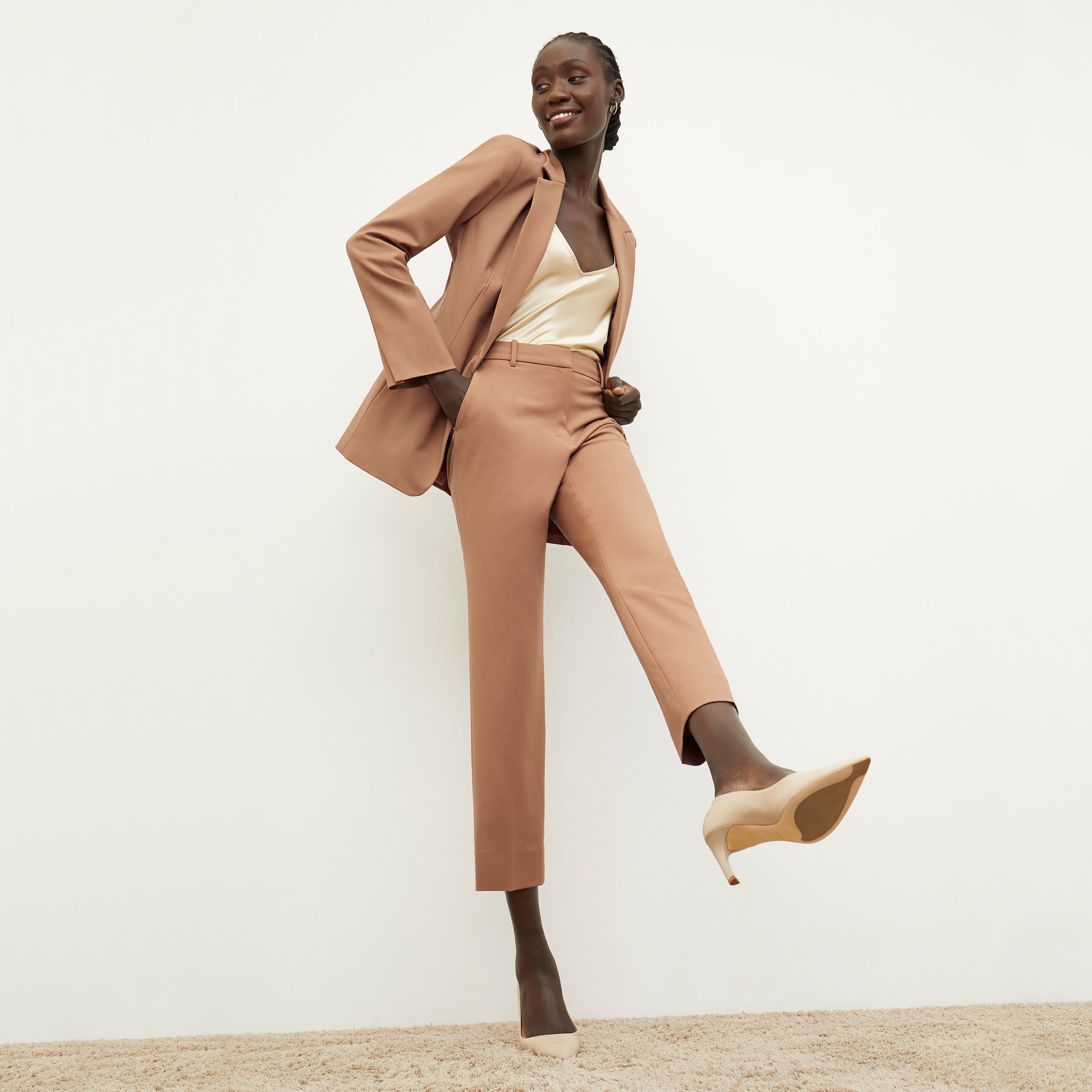 Mejia Washable Wool Twill Pants in Camel Color - Comfortable & Durable Trousers for Office, Travel & Casual Wear