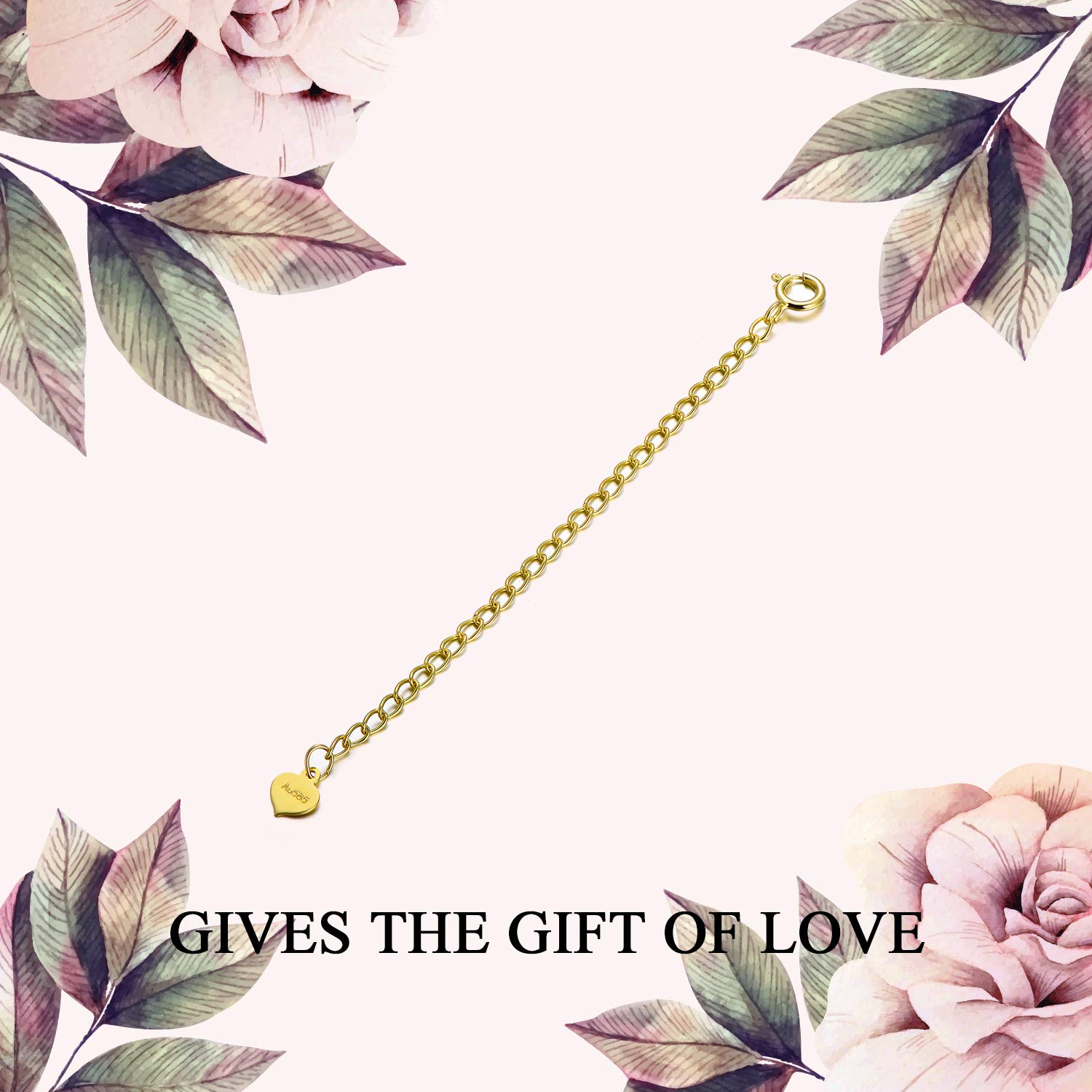 14K Solid Gold Chain Necklace Extender 3 Inch - Durable Adjustable Gold Chain Extender for Necklaces & Bracelets | Perfect for Layering, Sizing & Customizing Jewelry (Gold Plated)