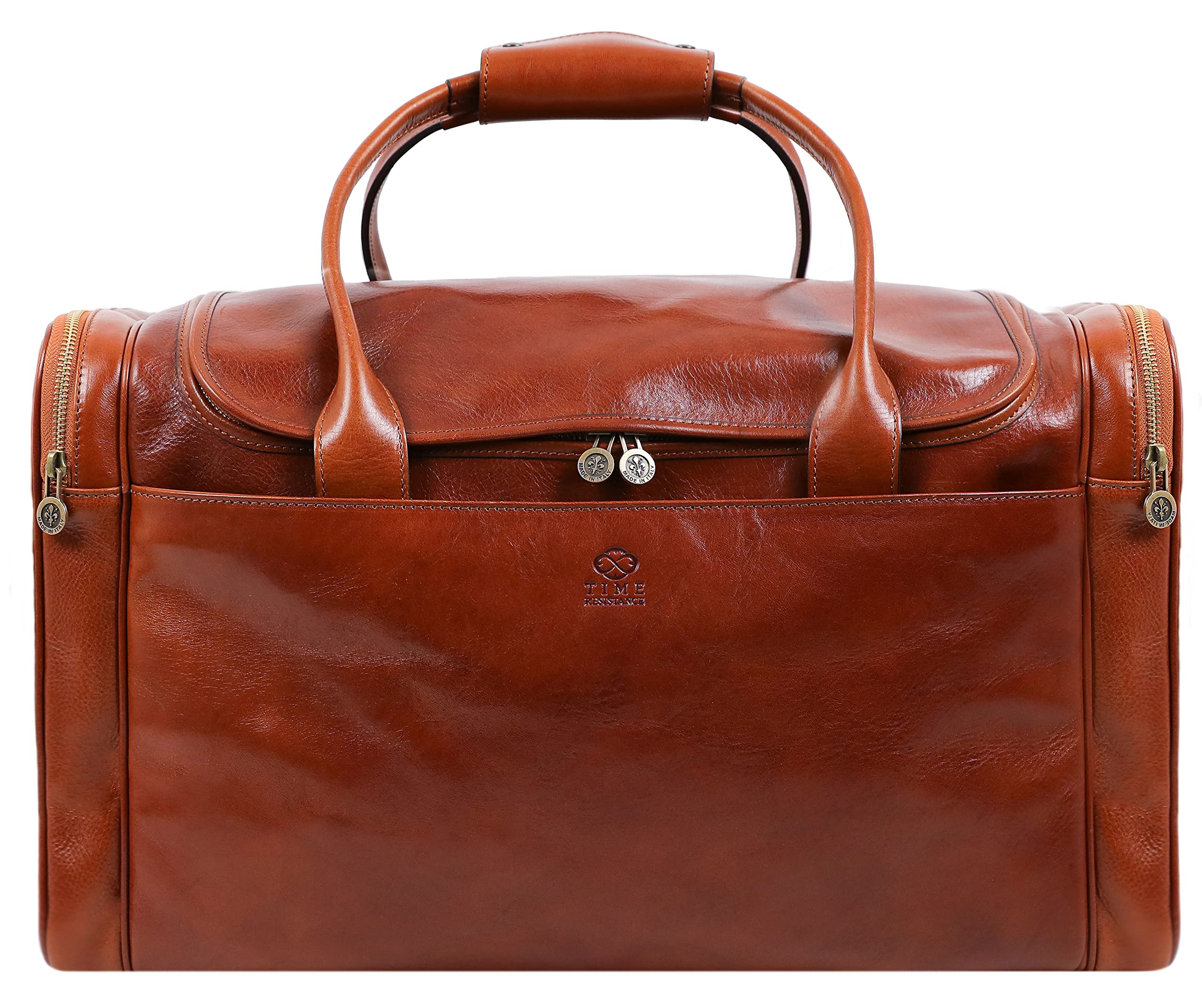 Premium Leather Duffel Bag for Men & Women - Large Travel Gym Weekender Carry-On Bag with Durable Time-Resistant Design - Perfect for Business Trips, Gym Workouts & Weekend Getaways
