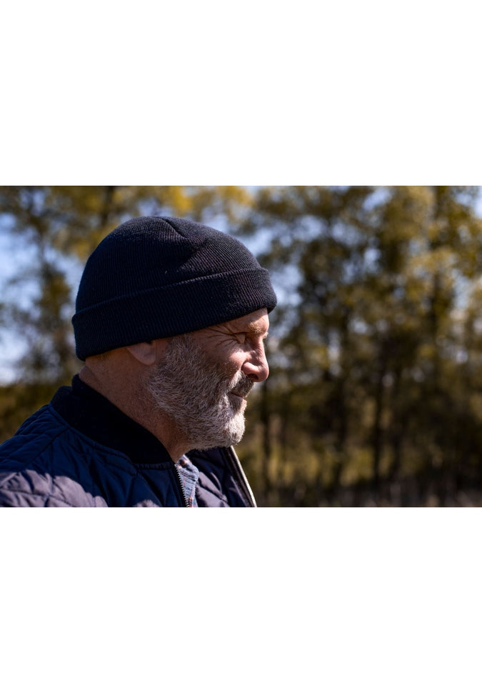 Black Rib Knit Acrylic Winter Beanie Hat for Men & Women - Warm Crown Cap Toque for Cold Weather, Outdoor Activities, and Casual Style