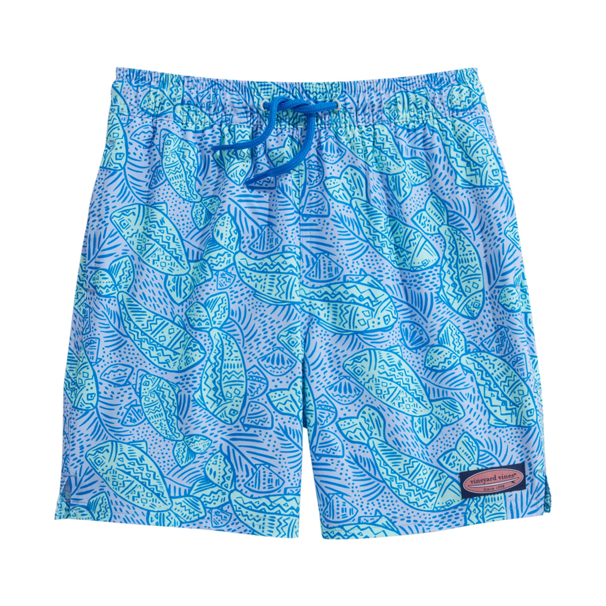 Vineyard Vines Boys' Printed Chappy Swimsuit Trunks - Quick-Dry Swim Shorts for Kids, Beach & Pool Fun