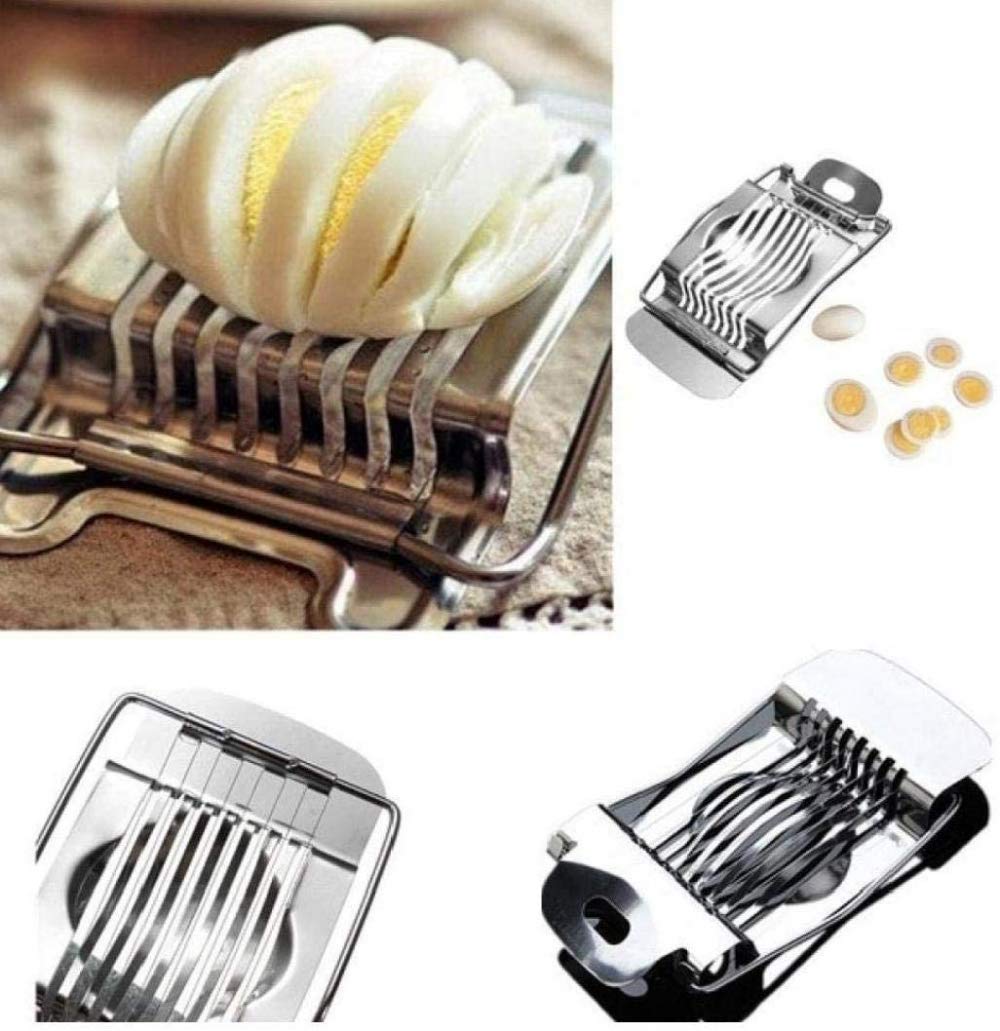 Premium Stainless Steel Egg Cutter Tool for Kitchen - Multi-Purpose Egg, Mushroom & Tomato Slicer - Perfect for Restaurants, Cooking, Meal Prep & Salad Garnishing
