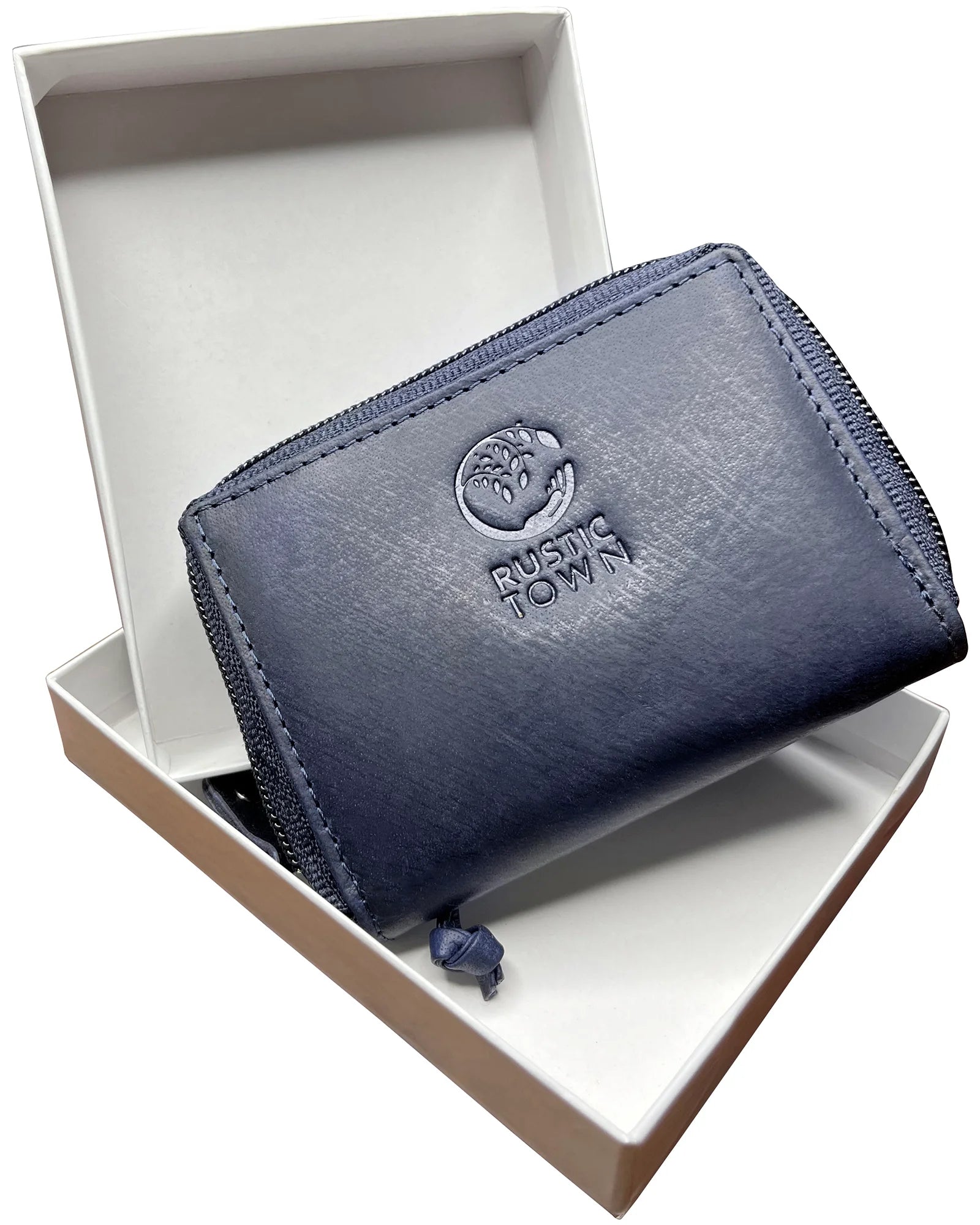 Premium Genuine Leather Key Holder Case - Zippered Key Organizer Wallet for Men & Women (Blue) - Perfect for Home, Office & Travel Organization