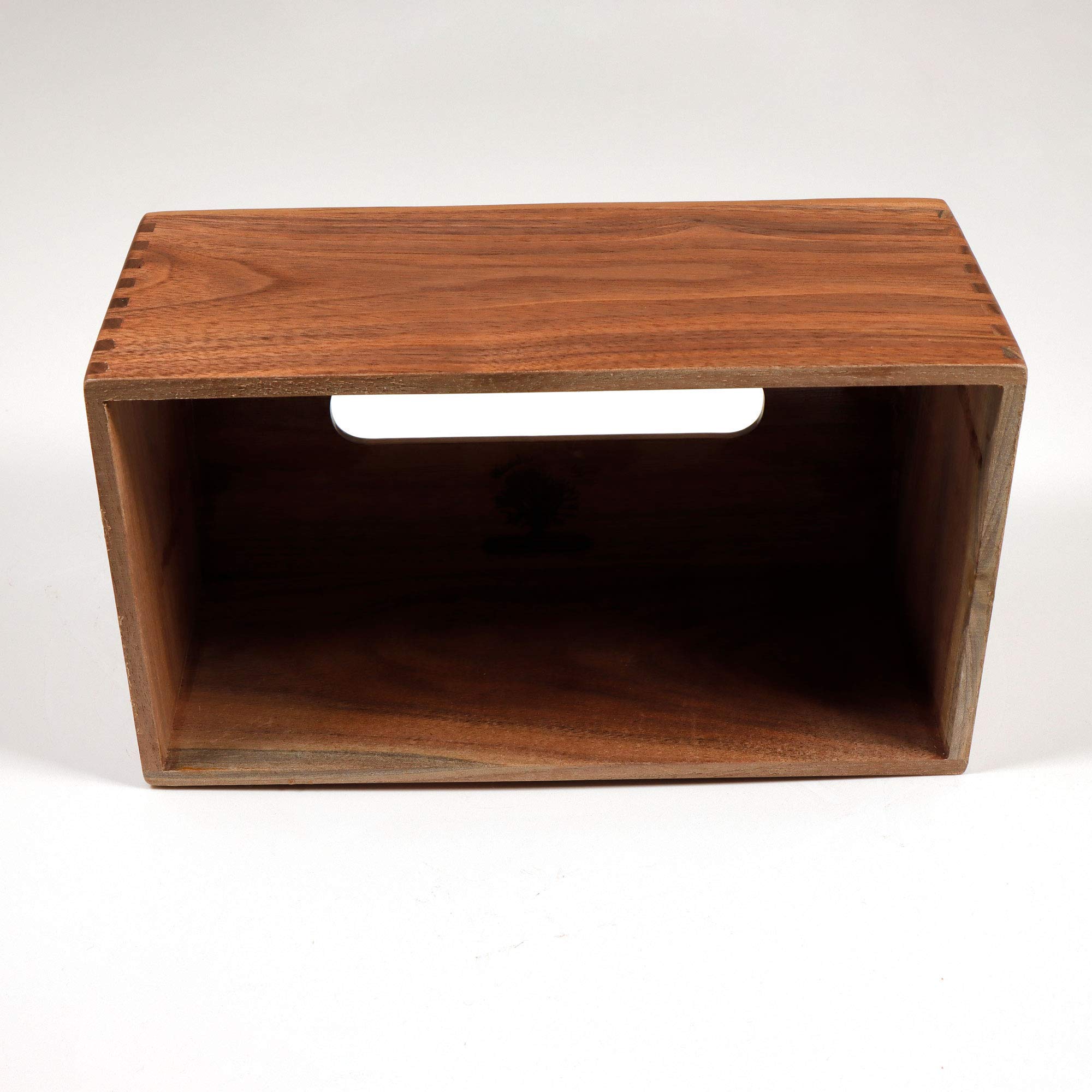 Handmade Solid Texas Black Walnut Tissue Box Cover - Custom Wooden Box Holder with Box Jointed Sides - Elegant Rectangle Home Decor for Living Room, Bedroom & Bathroom