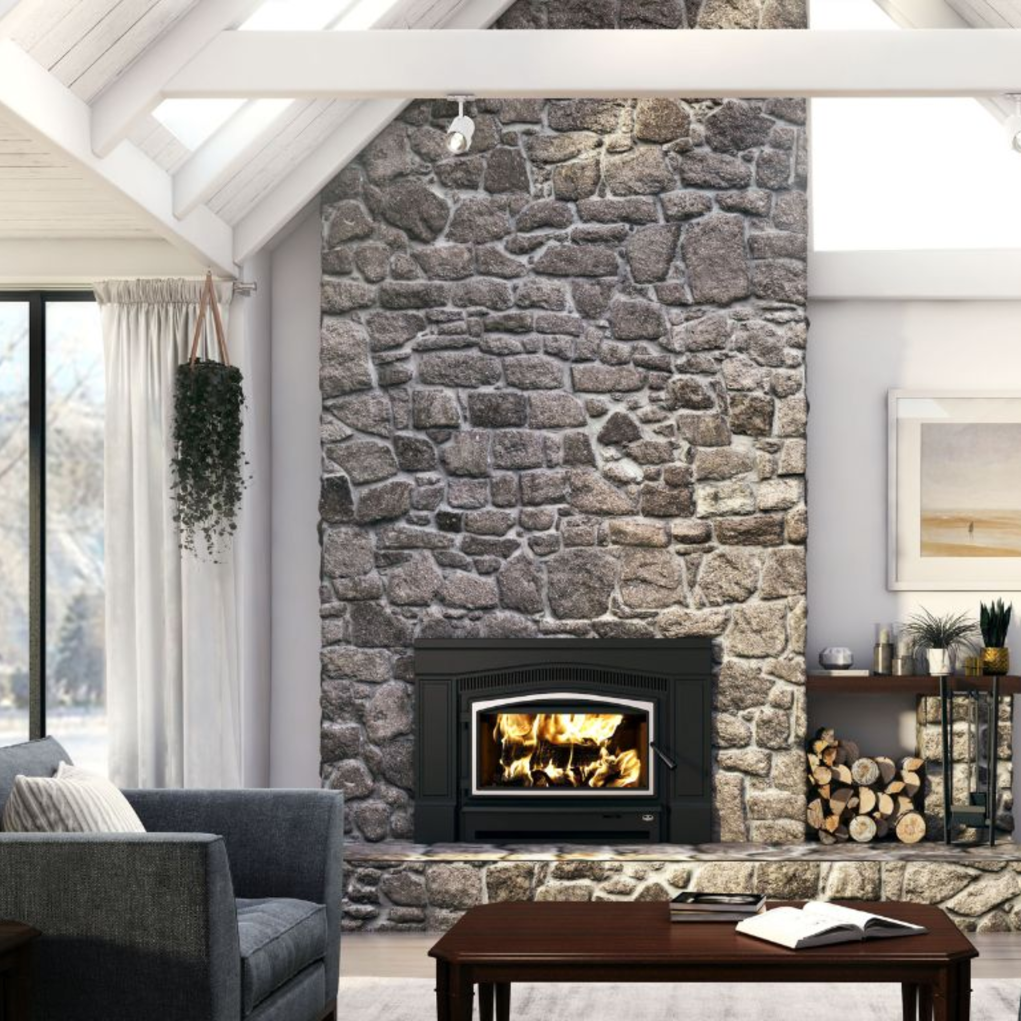 Osburn Matrix 2700 EPA Certified Wood Burning Fireplace Insert with Blower - High Efficiency Heating for Home & Cabin - Perfect for Living Rooms, Basements, and Winter Warmth