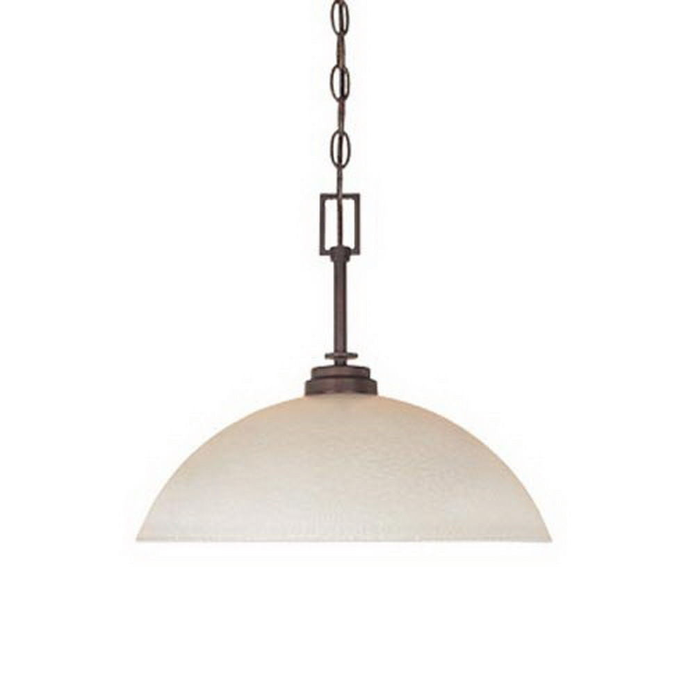 Designer Harlow Collection One-Light Hanging Pendant Chandelier in Tuscana Bronze Finish - Modern Farmhouse Lighting for Dining Room, Kitchen Island & Entryway