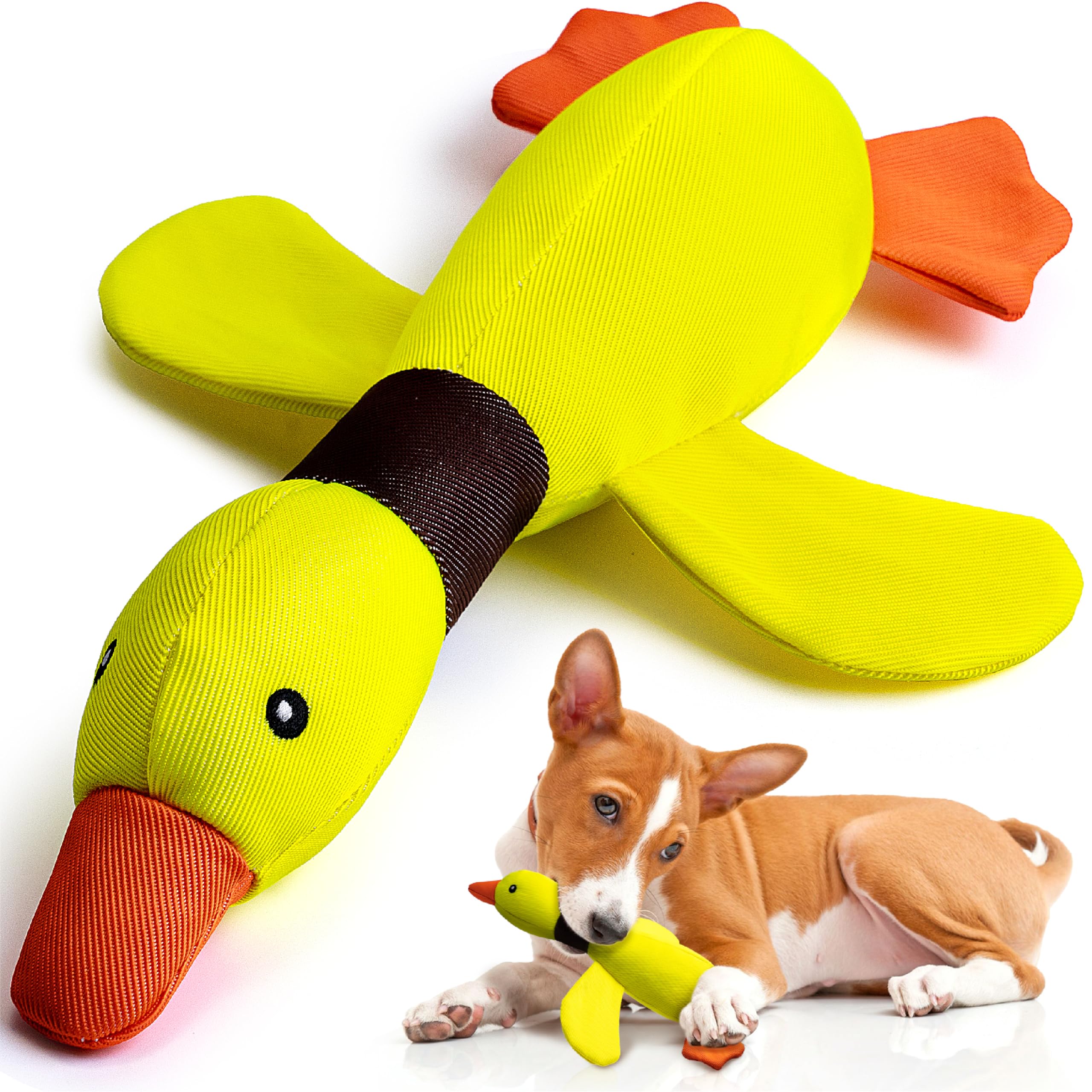 Vitscan Upgraded Goose Squeaky Dog Chew Toys - Durable & Indestructible Interactive Puppy Toys for Small, Medium & Large Dogs | Aggressive Chewer Proof, Teeth Cleaning Chew Toy for Puppies & Adult Dogs | Perfect for Playtime, Training & Dental Health