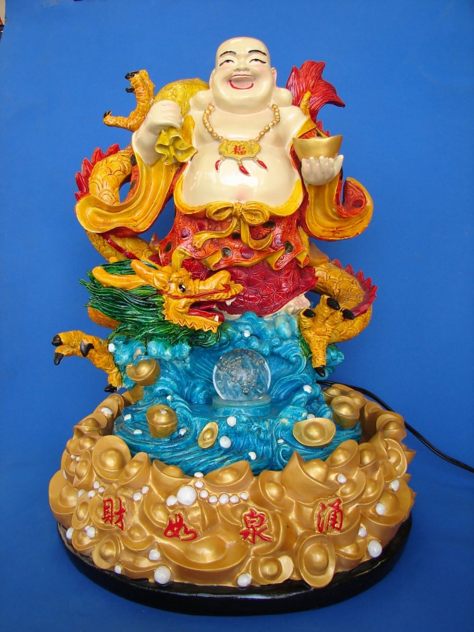 Zen Buddha Water Fountain with Dragon Statue - Indoor/Outdoor Decorative Fountain for Home, Garden, Office Relaxation & Meditation