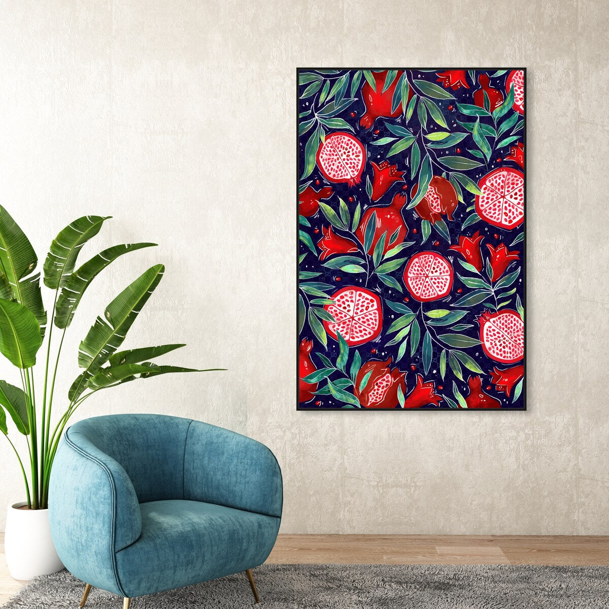 Blooming Tropical Flowers Framed Canvas Wall Art - White Cabin & Lodge Decor for Kitchen, Living Room, Bedroom | Nature Inspired Floral Print for Home & Office