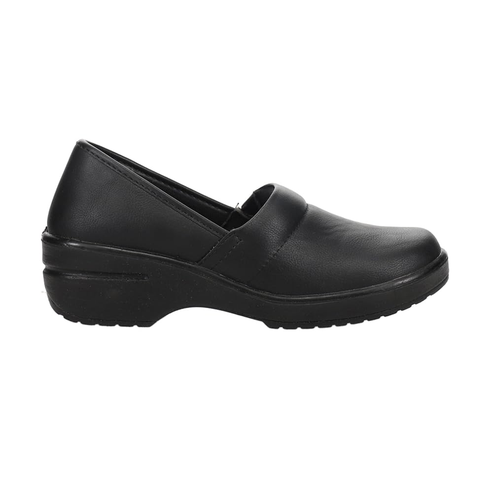 Easy Street Women's Laurie Slip-Resistant Soft Toe Work Safety Shoes - Black (Size 6 2E) | Comfortable Non-Slip Shoes for Nurses, Waitresses & Healthcare Professionals