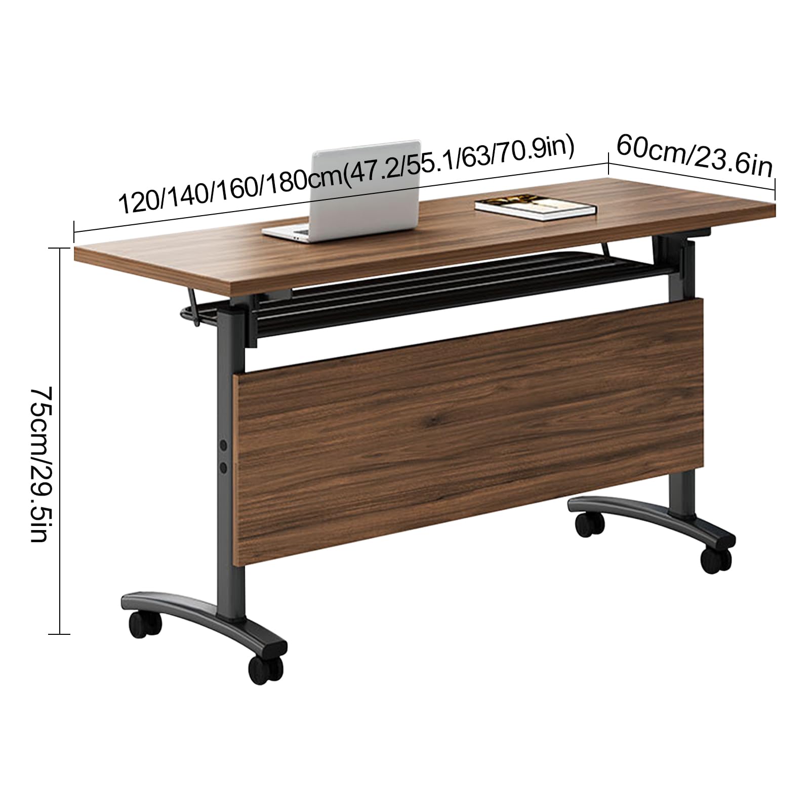 10-Person Large Conference Table - Solid Wood Meeting Table with Heavy Duty Metal Frame, 140x60x75cm (8-Pack) - Perfect for Boardrooms, Training Sessions, and Office Meetings