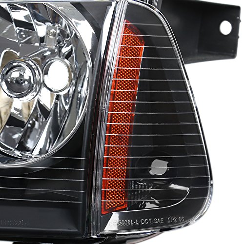 Spec-D Tuning Black Headlights & Corner Lights for 2006-2010 Dodge Charger - Left & Right Pair Headlight Assembly - Upgrade Your Ride for Night Driving & Car Shows