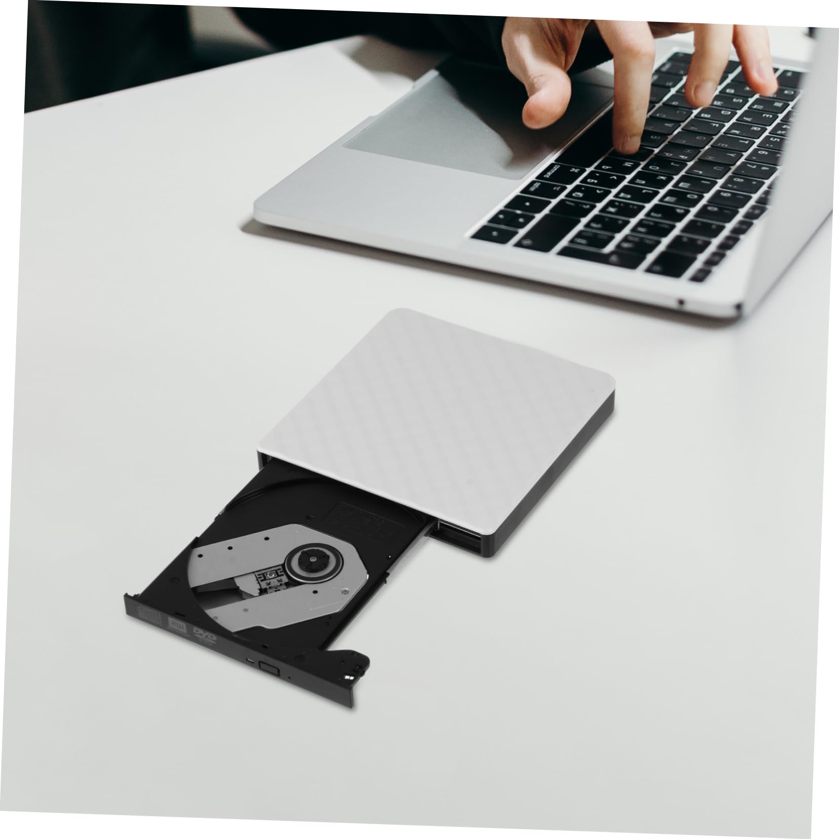 Gadpiparty 3-Pack Portable External DVD Burner Writer - Slim USB CD/DVD ROM Drive for Laptop, Notebook, Ultra Thin SSD Computers - White ABS Player for Movies, Music & Data Backup