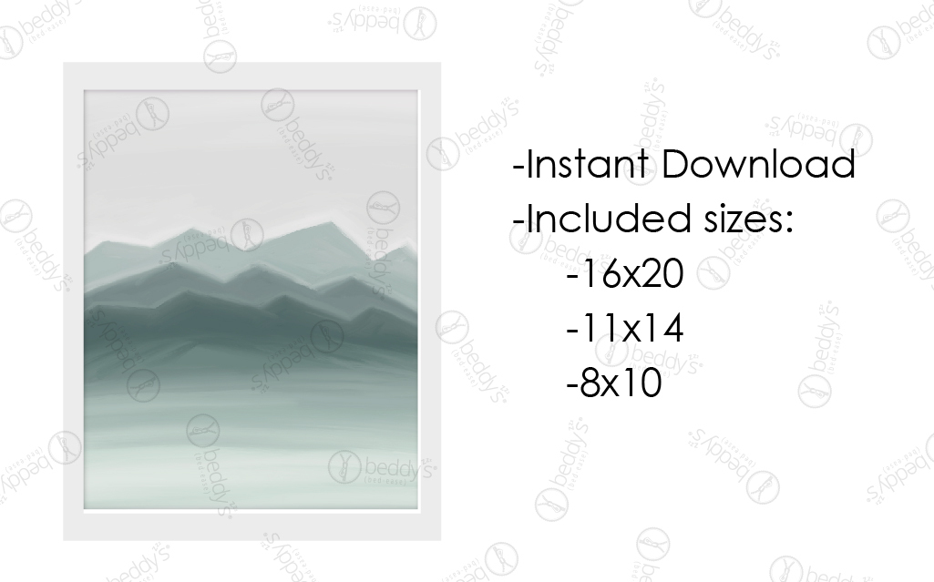 Misty Mountains Digital Art Print Download - Landscape Wall Decor for Home, Office & Gifts | Perfect for Living Room, Bedroom & Workspace Aesthetics