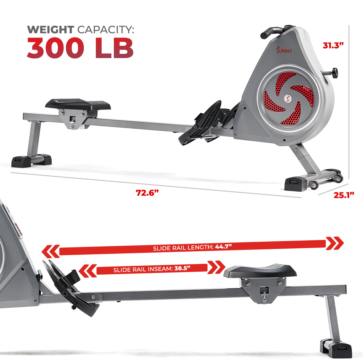 Sunny Strength™ Smart Premium Air Resistance Rowing Machine for Home Gym - Full Body Workout, Cardio Training & Fitness Equipment for Indoor Exercise